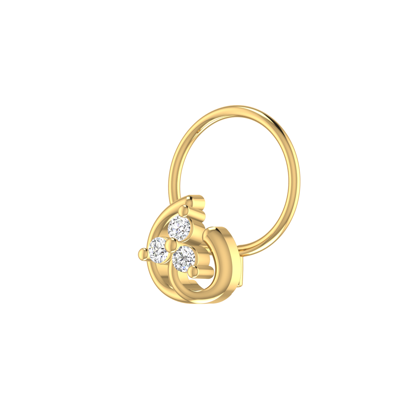 14K Gold Infinity Bloom Design 0.054ct Lab Grown Diamond Nose Pin