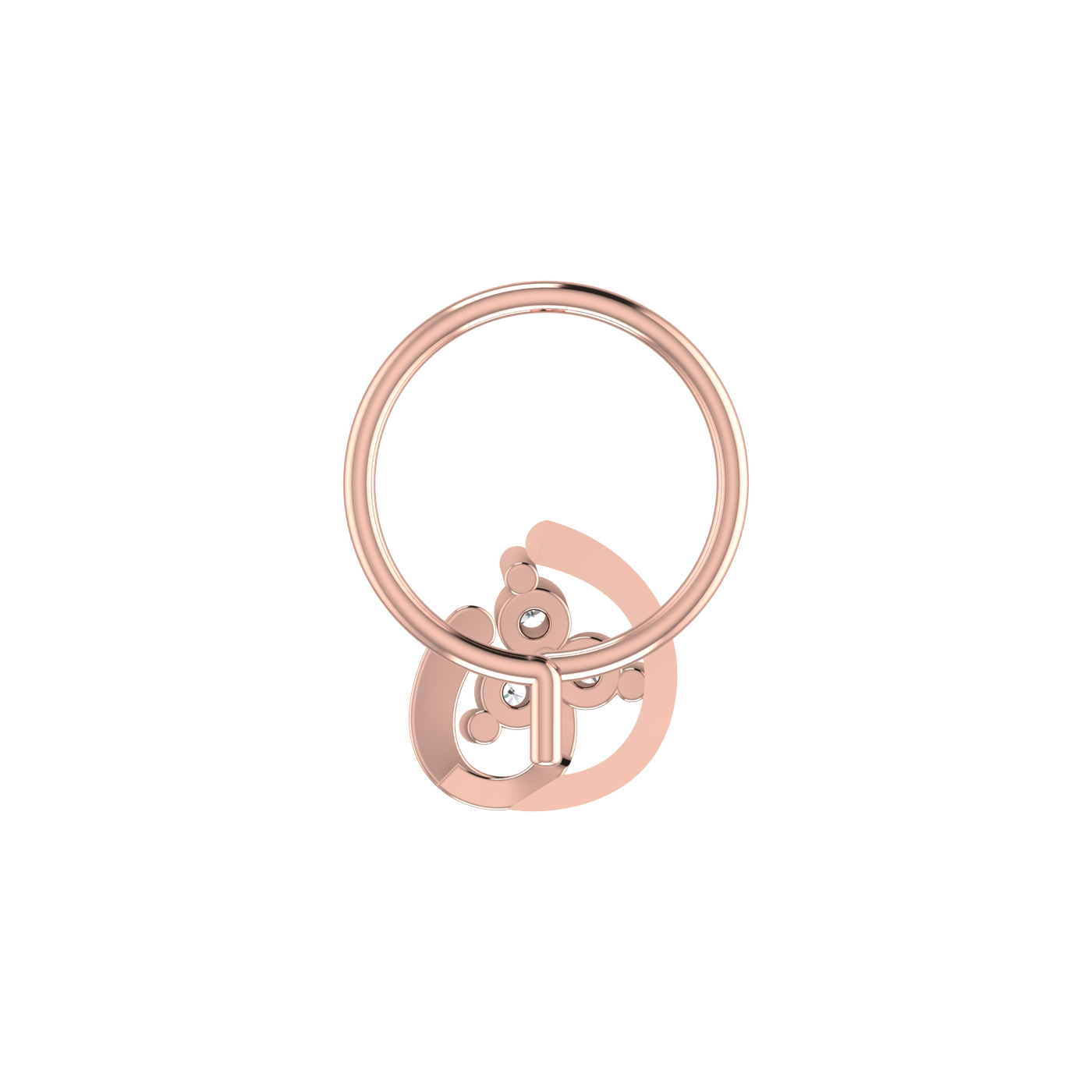 14K Gold Infinity Bloom Design 0.054ct Lab Grown Diamond Nose Pin