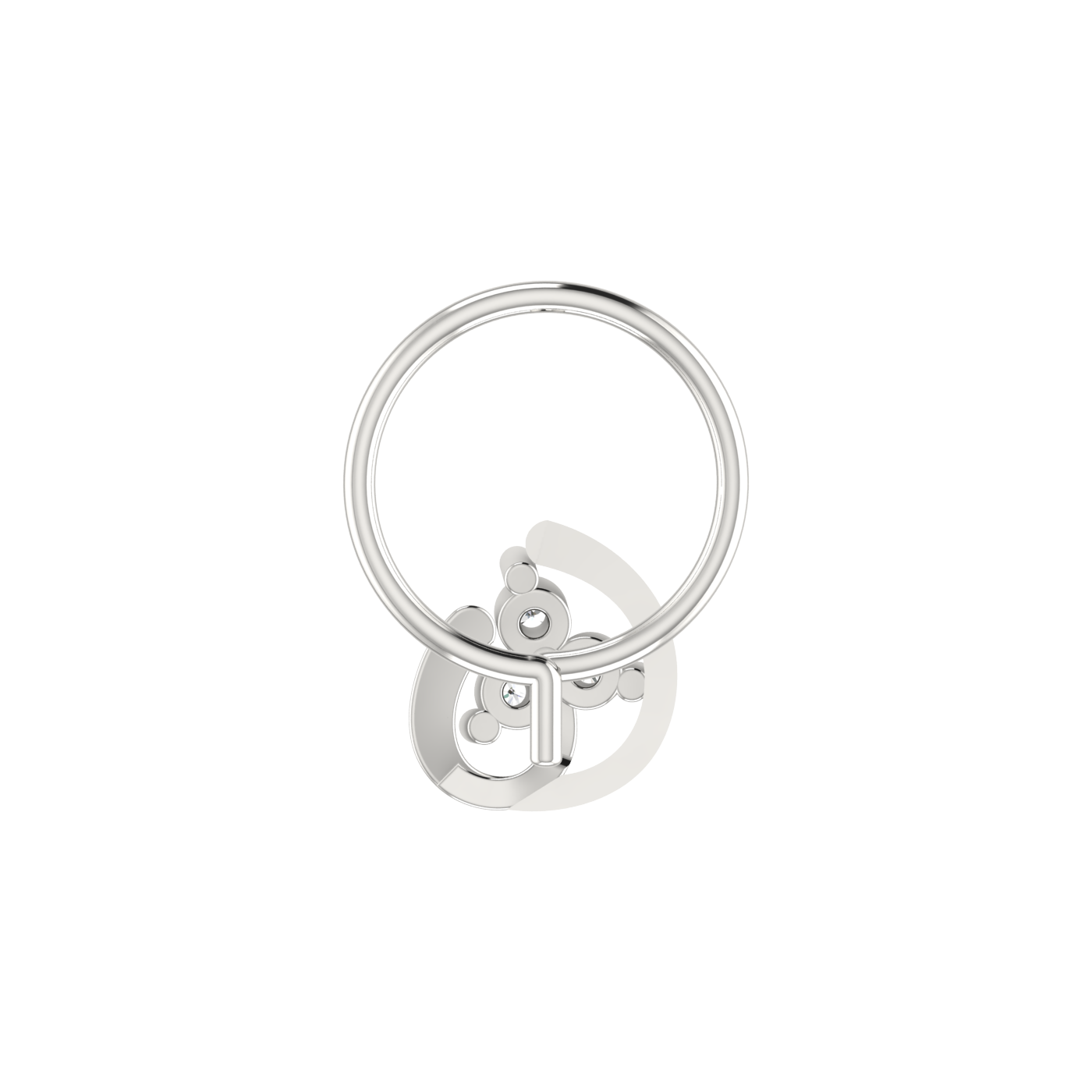 14K Gold Infinity Bloom Design 0.054ct Lab Grown Diamond Nose Pin