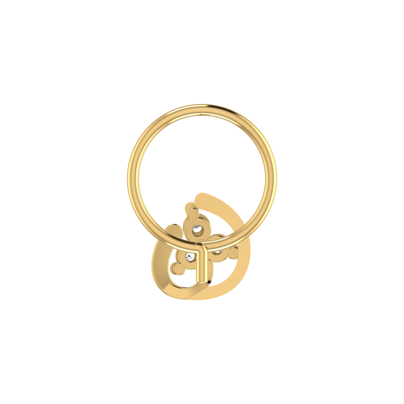 14K Gold Infinity Bloom Design 0.054ct Lab Grown Diamond Nose Pin