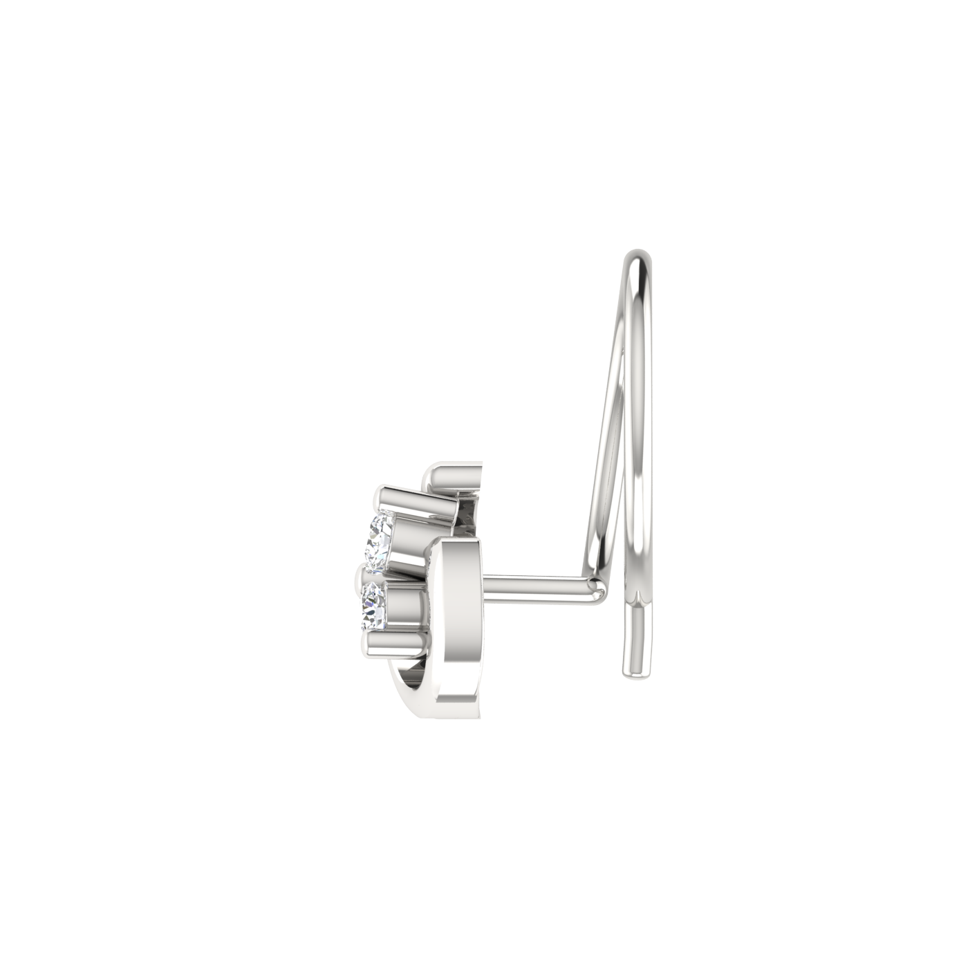14K Gold Infinity Bloom Design 0.054ct Lab Grown Diamond Nose Pin