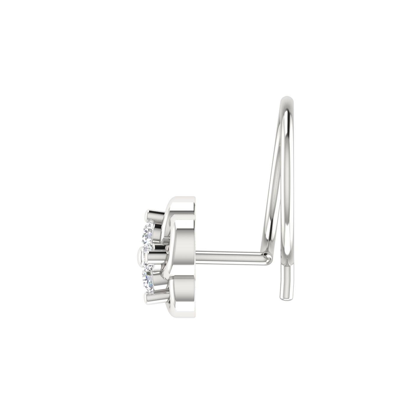 14K Gold Flower/Floral Design 0.06ct Lab Grown Diamond Nose Pin
