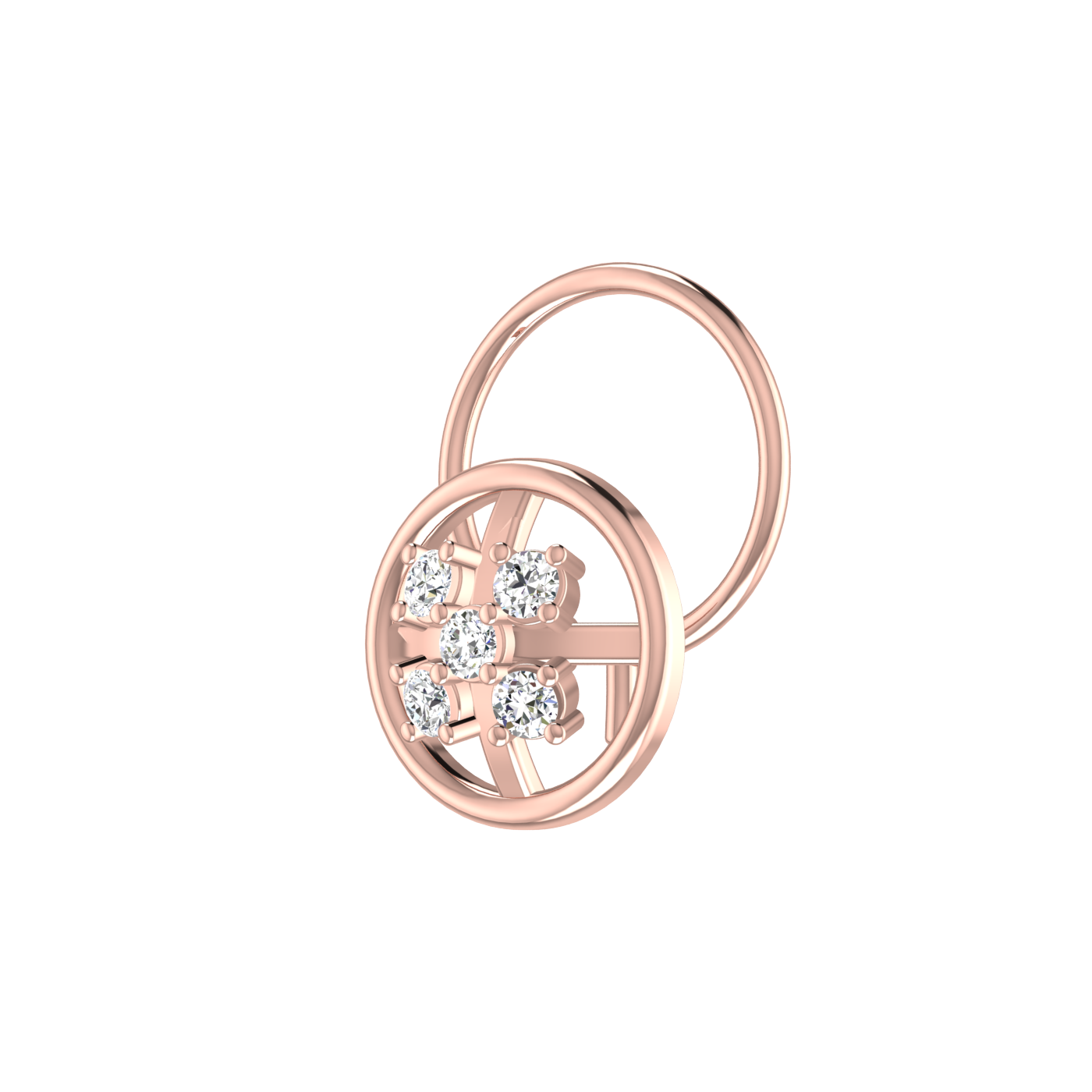 0.06 Ct Lab Grown Diamond Circular Nose Pin