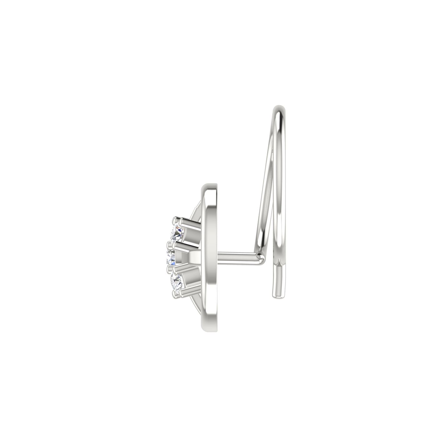 0.06 Ct Lab Grown Diamond Circular Nose Pin