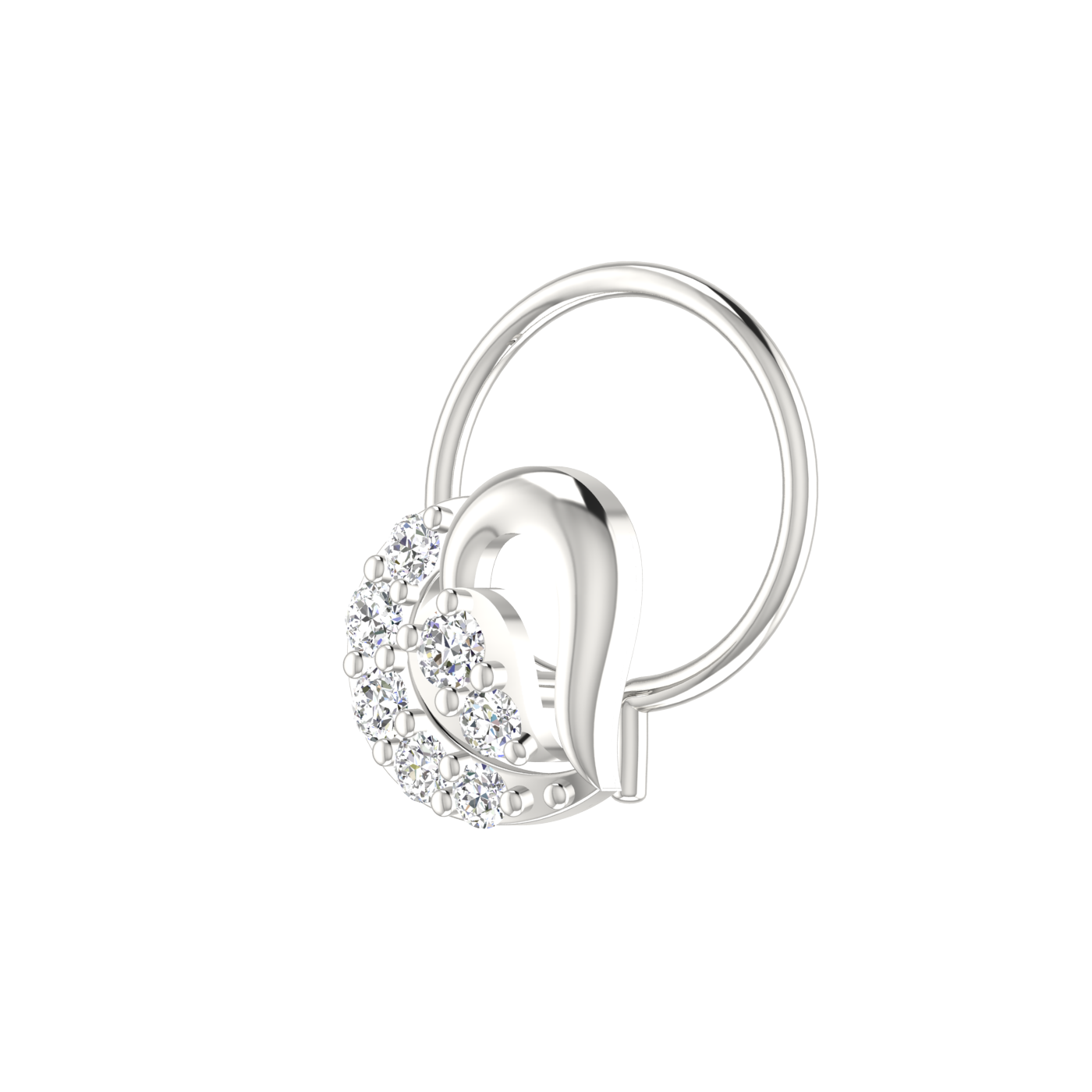 0.09 CT Lab Diamond Floral Cluster Nose Stud.