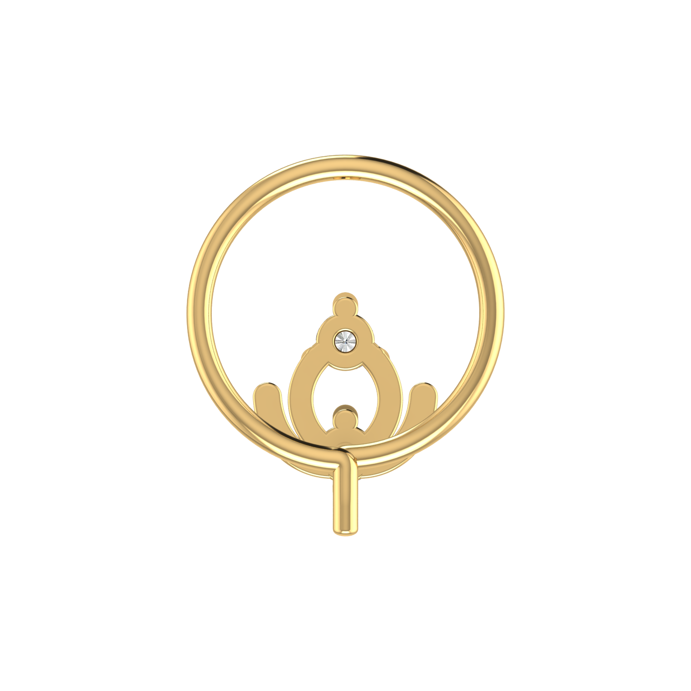 0.036 Carat Lab Grown Diamond Dual Stone Nose Pin.