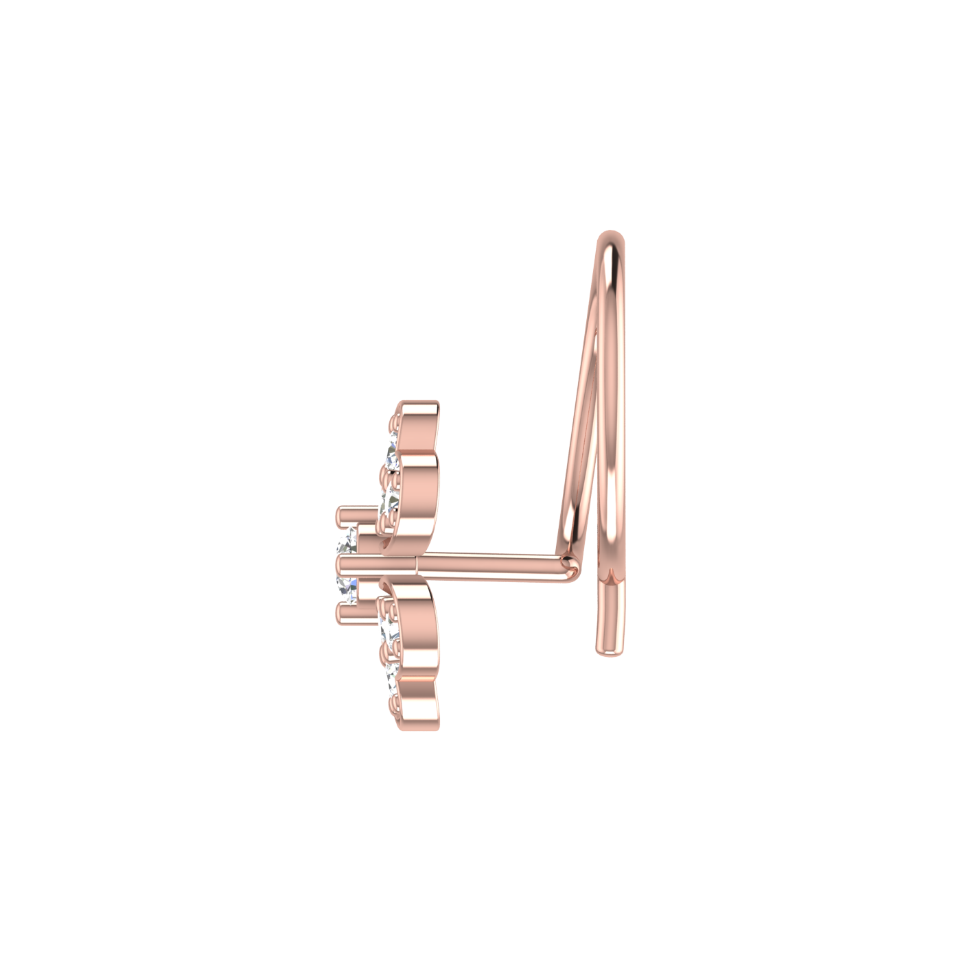 0.13 Ct Lab Grown Diamond Four-Leaf Nose Pin