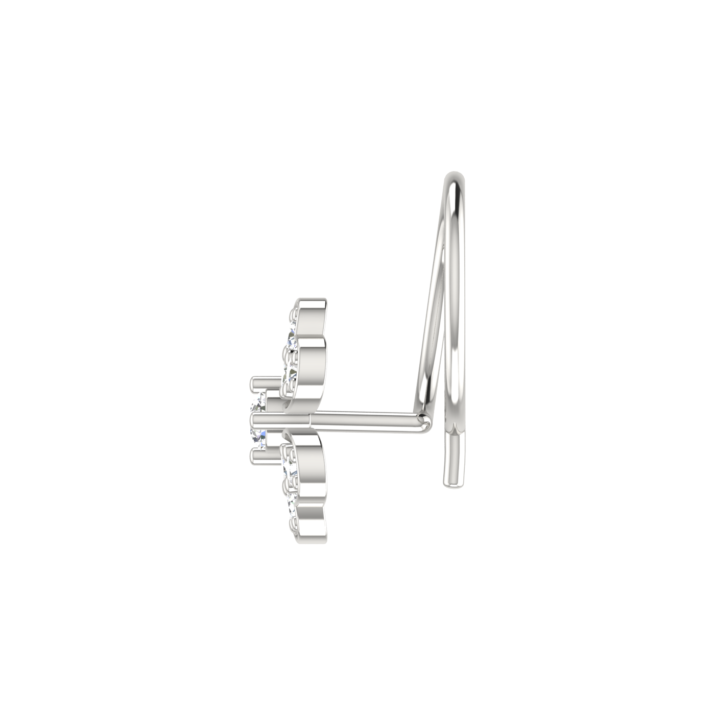 0.13 Ct Lab Grown Diamond Four-Leaf Nose Pin