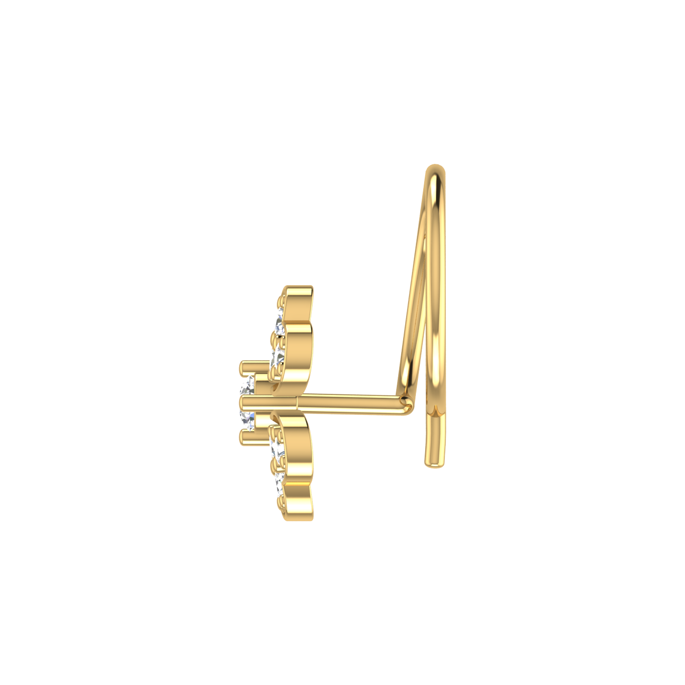 0.13 Ct Lab Grown Diamond Four-Leaf Nose Pin