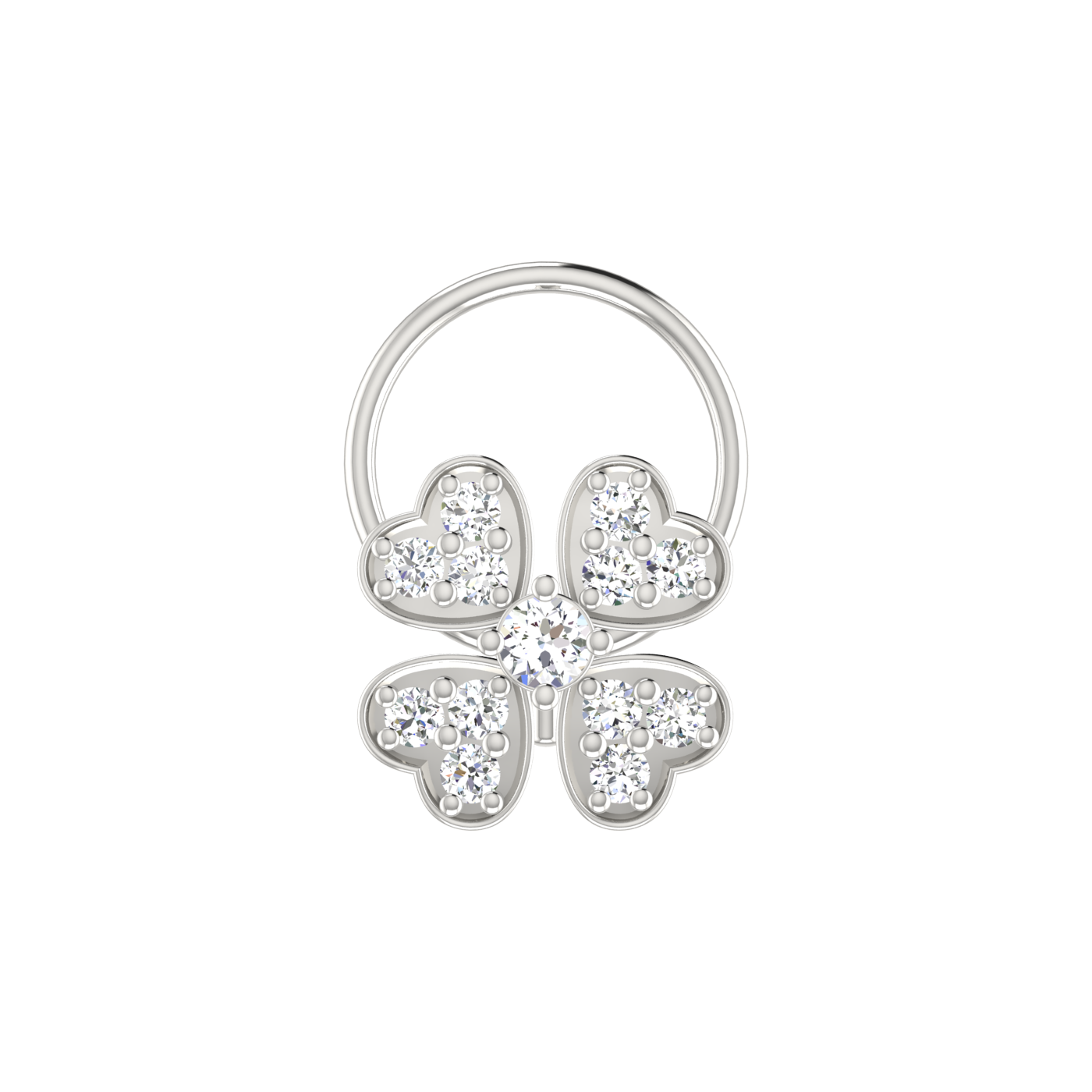 0.13 Ct Lab Grown Diamond Four-Leaf Nose Pin