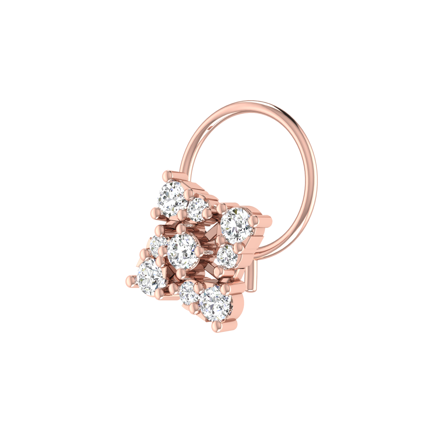 Timeless Spark Cluster 0.18 Ct Lab Grown Nose Pin