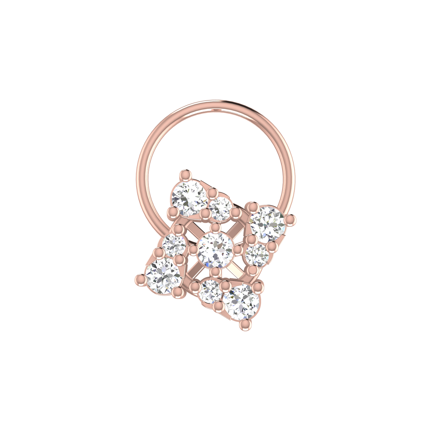 Timeless Spark Cluster 0.18 Ct Lab Grown Nose Pin