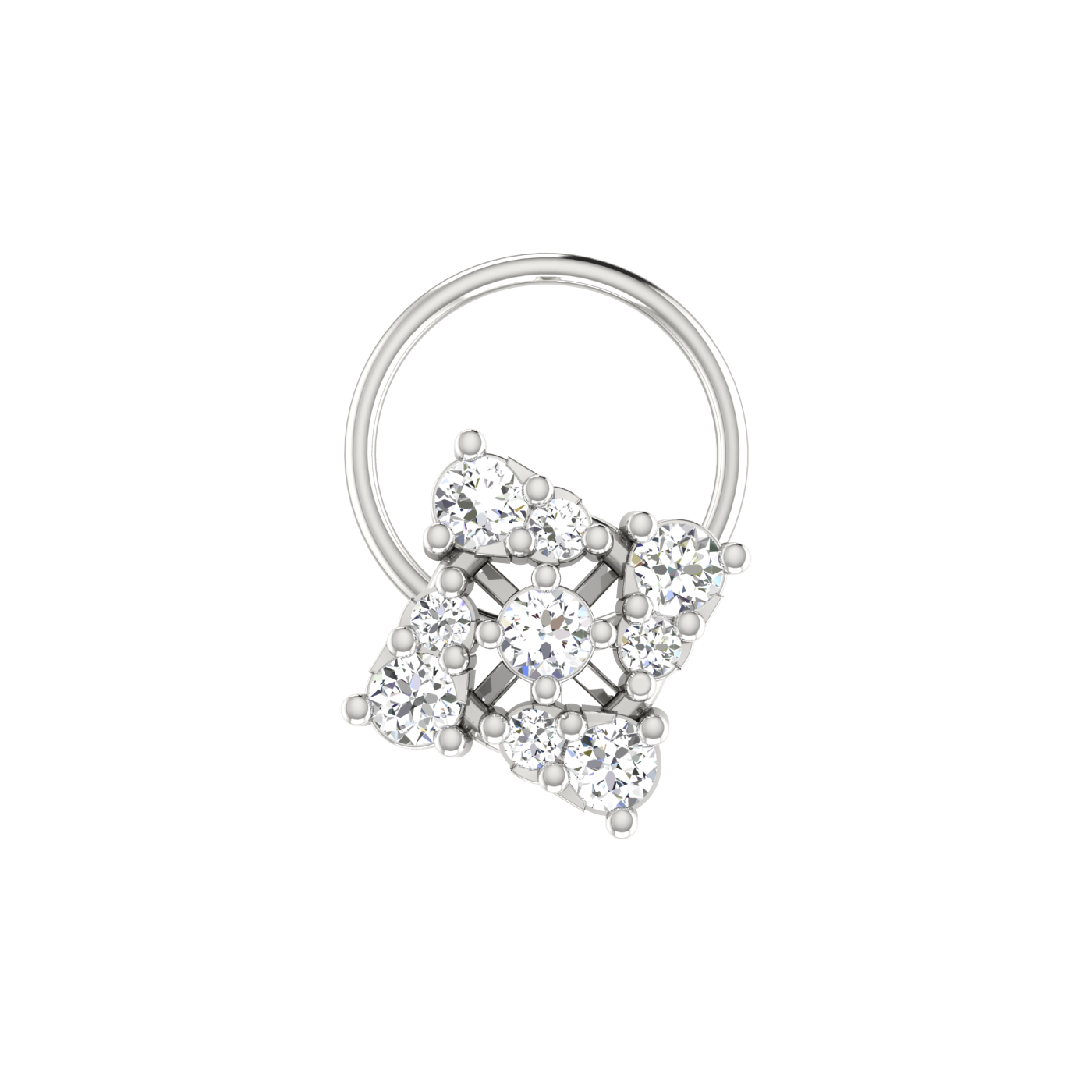 Timeless Spark Cluster 0.18 Ct Lab Grown Nose Pin