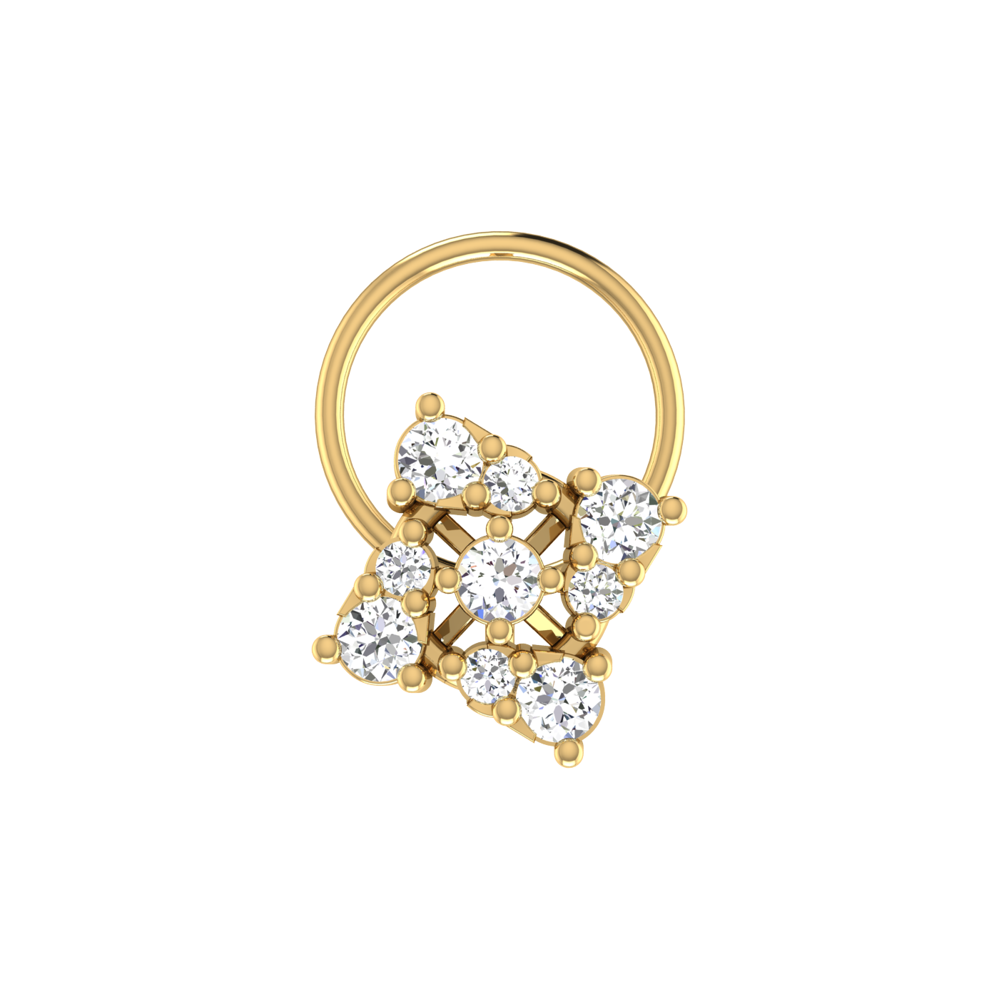 Timeless Spark Cluster 0.18 Ct Lab Grown Nose Pin