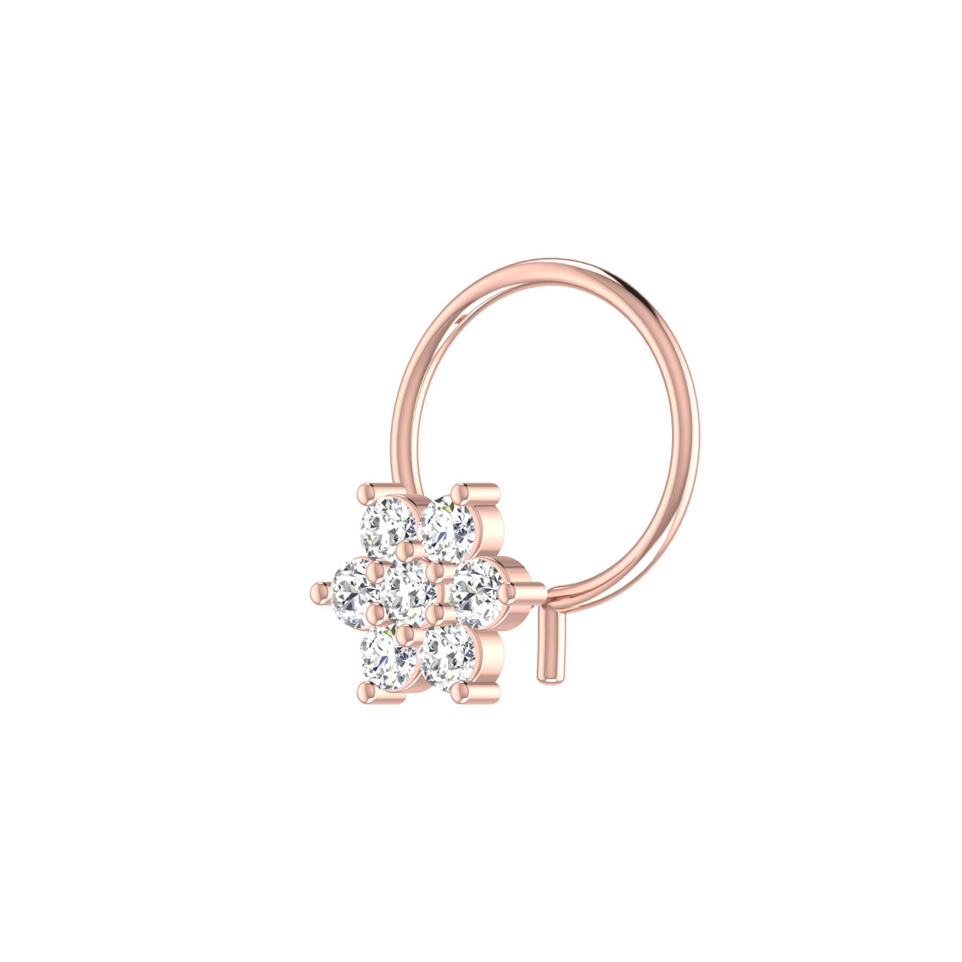 Celestial Bloom – 0.13 Ct Lab Grown Diamond Nose Pin