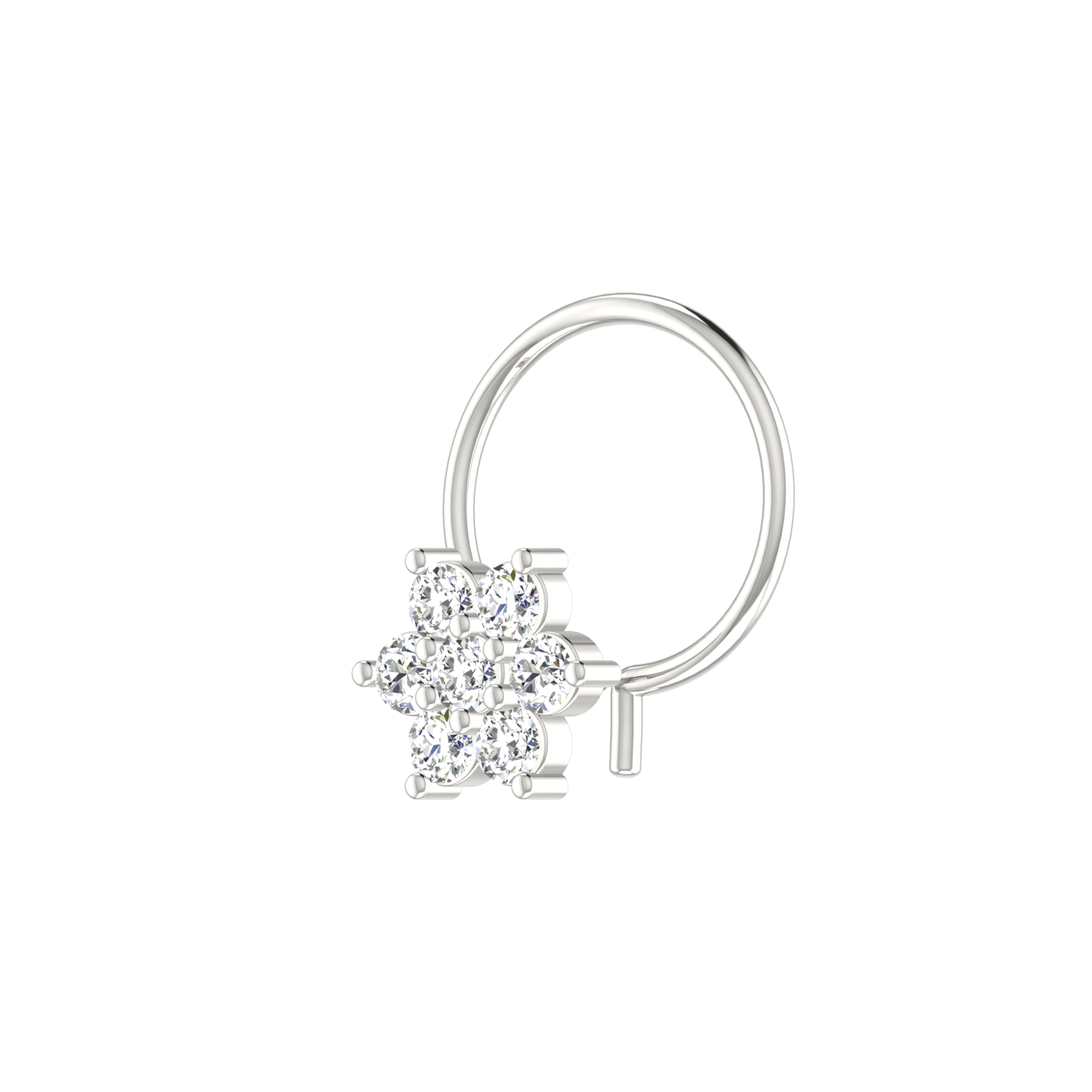 Celestial Bloom – 0.13 Ct Lab Grown Diamond Nose Pin
