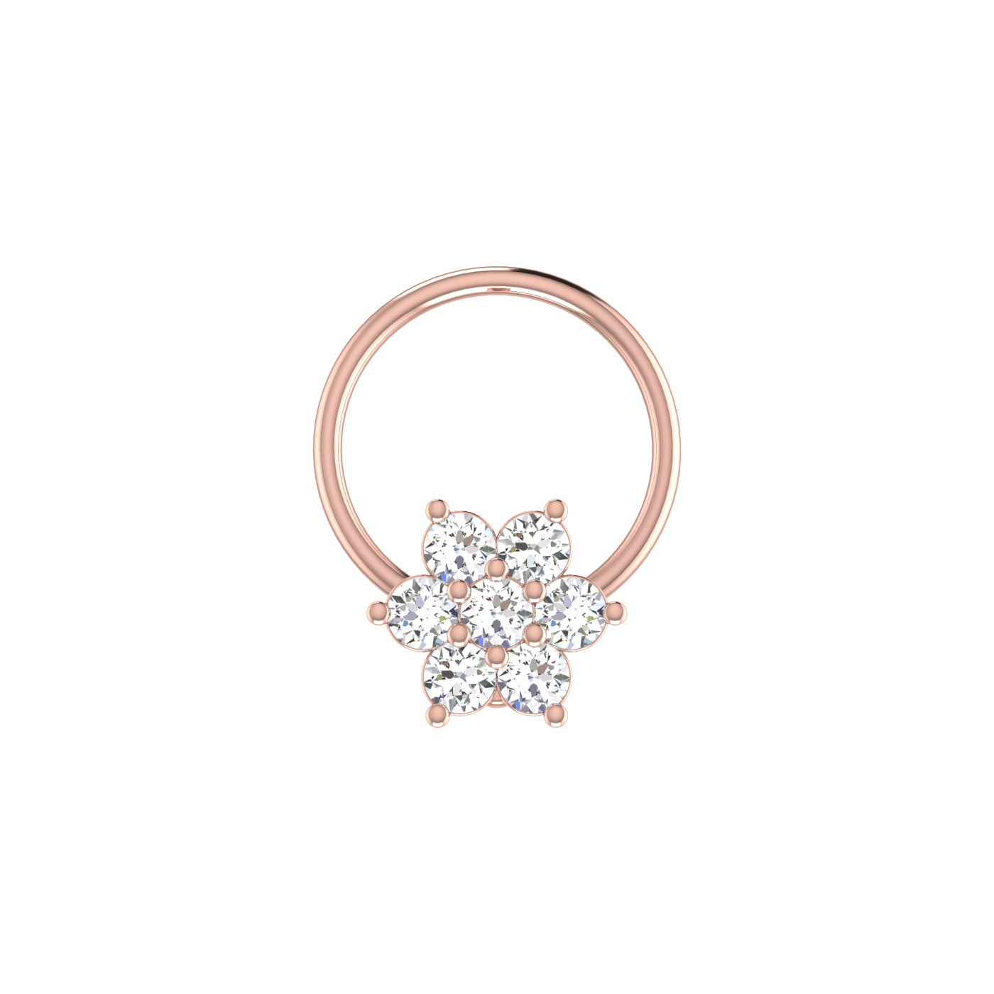 Celestial Bloom – 0.13 Ct Lab Grown Diamond Nose Pin
