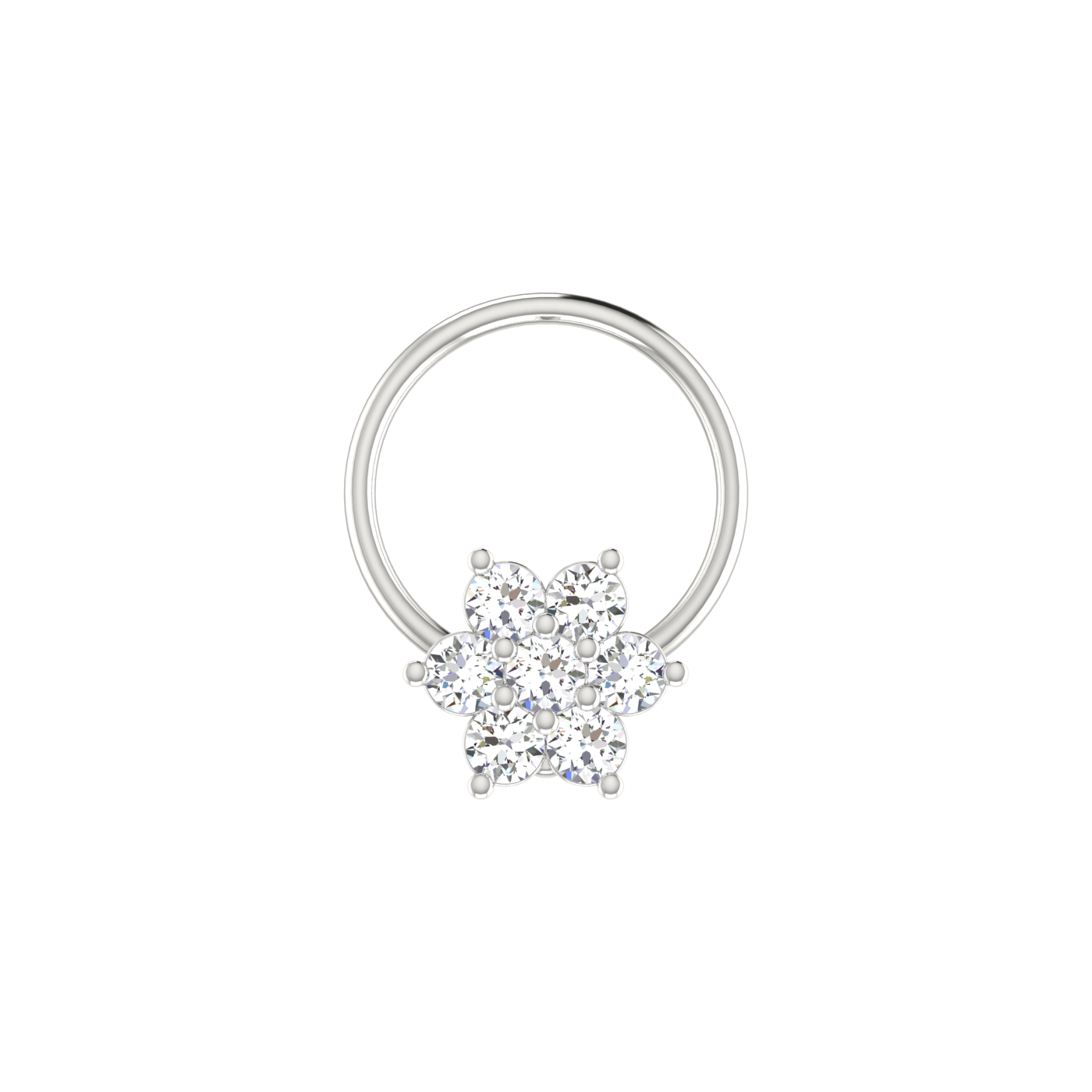 Celestial Bloom – 0.13 Ct Lab Grown Diamond Nose Pin