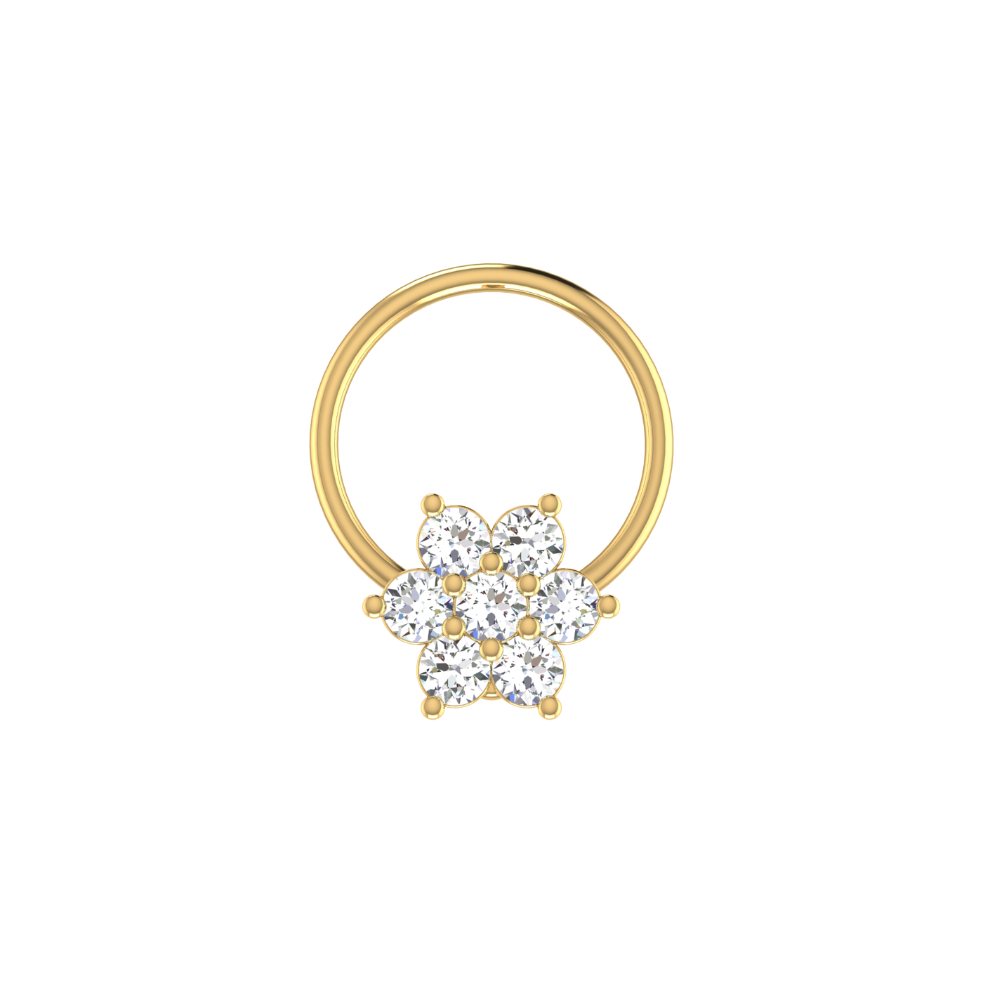 Celestial Bloom – 0.13 Ct Lab Grown Diamond Nose Pin