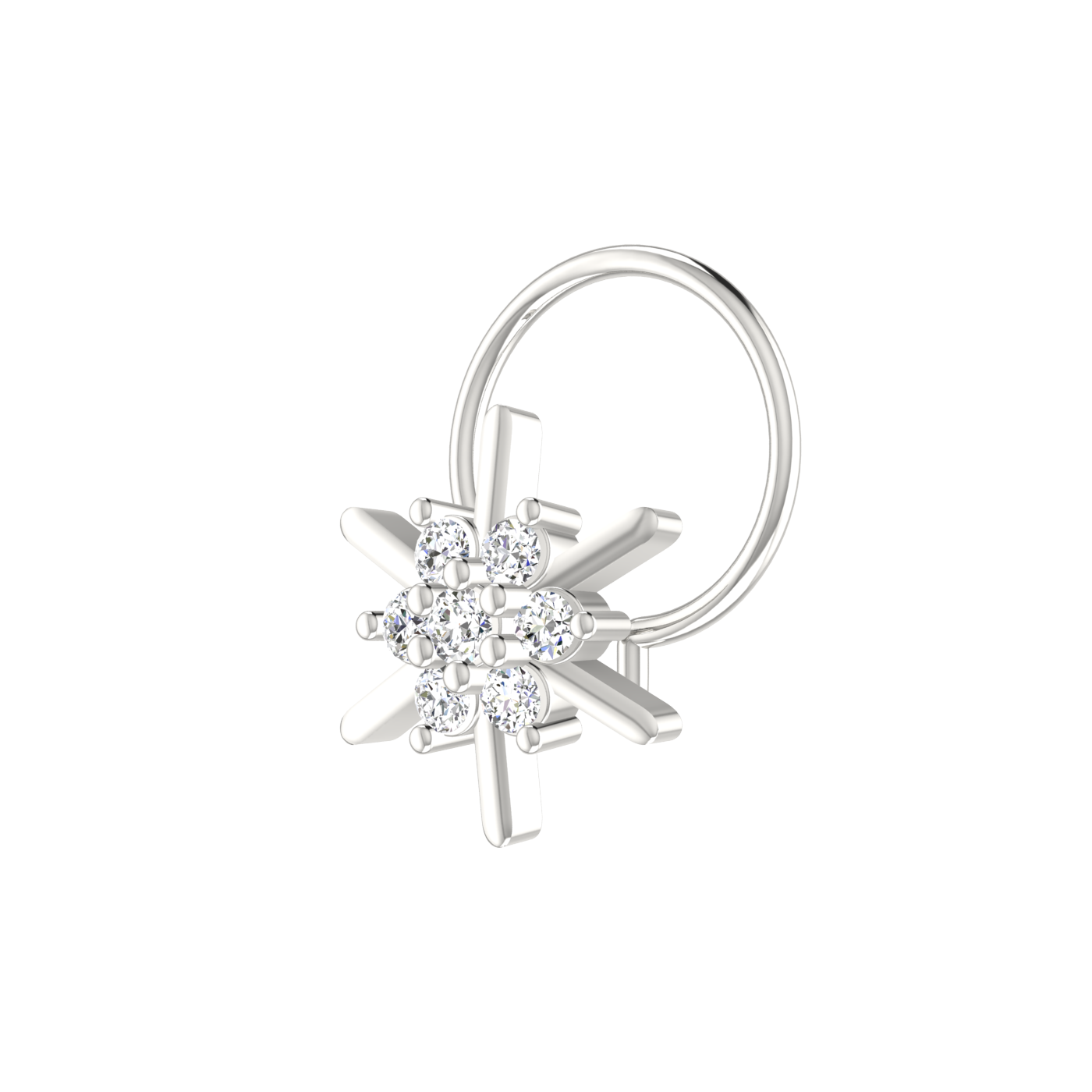 Eternal Flower Glow – 0.09 Ct Lab Grown Diamond Cluster Nose Pin