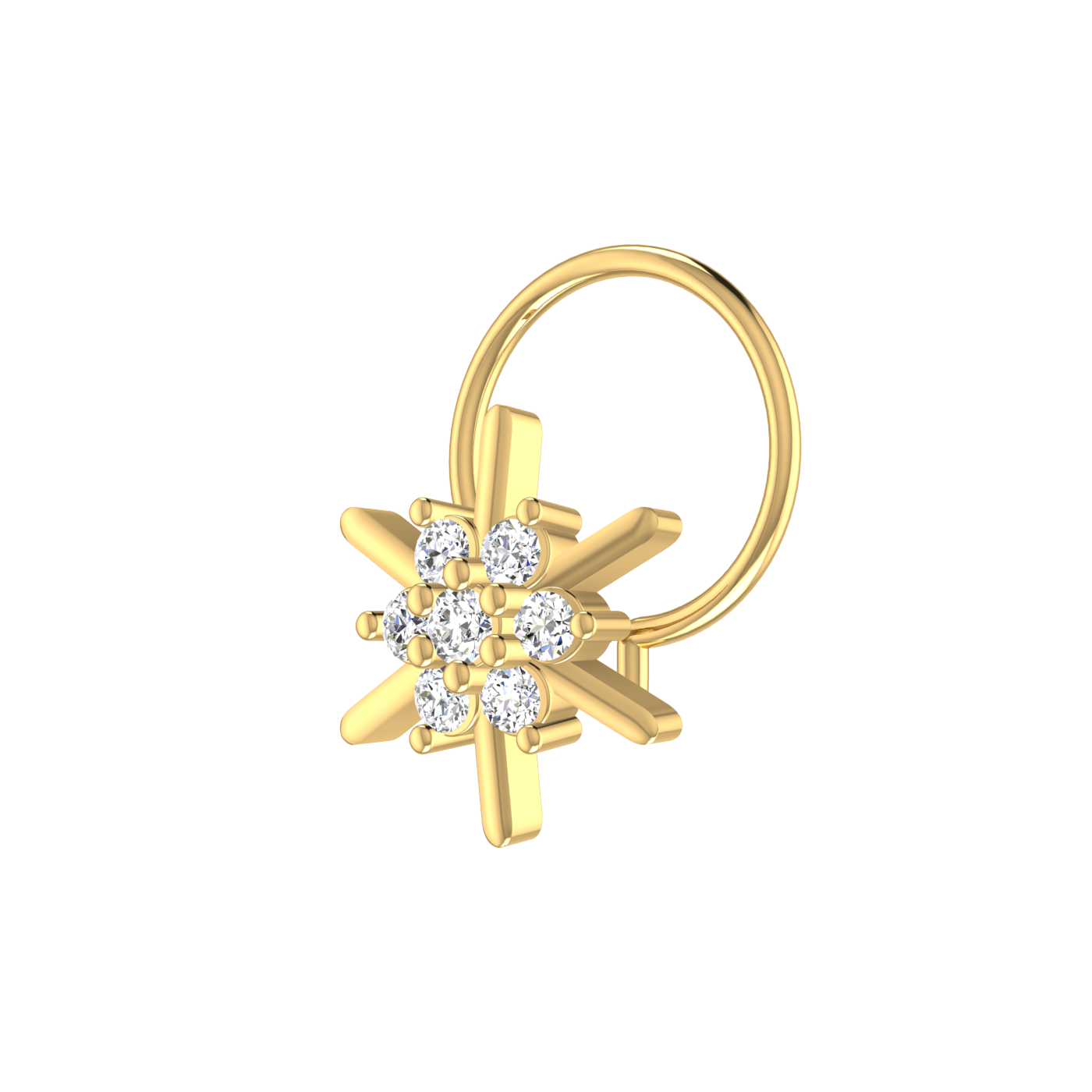 Eternal Flower Glow – 0.09 Ct Lab Grown Diamond Cluster Nose Pin