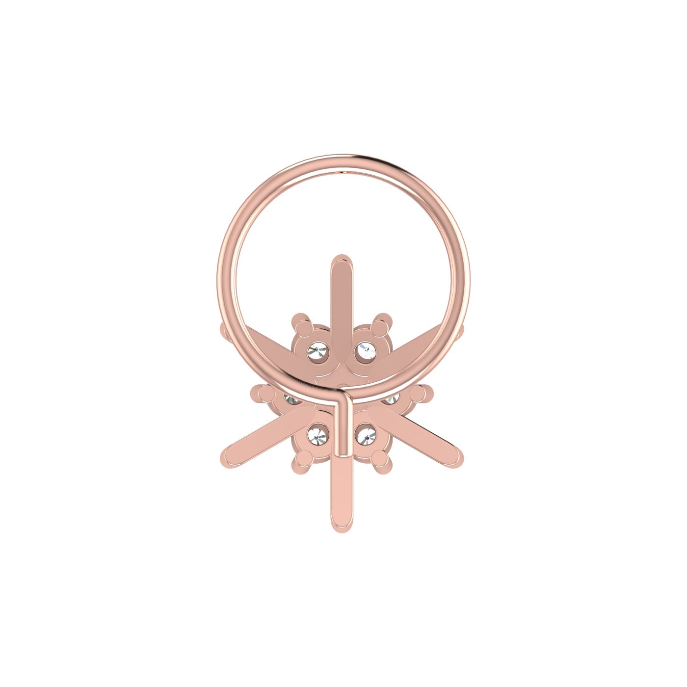 Eternal Flower Glow – 0.09 Ct Lab Grown Diamond Cluster Nose Pin