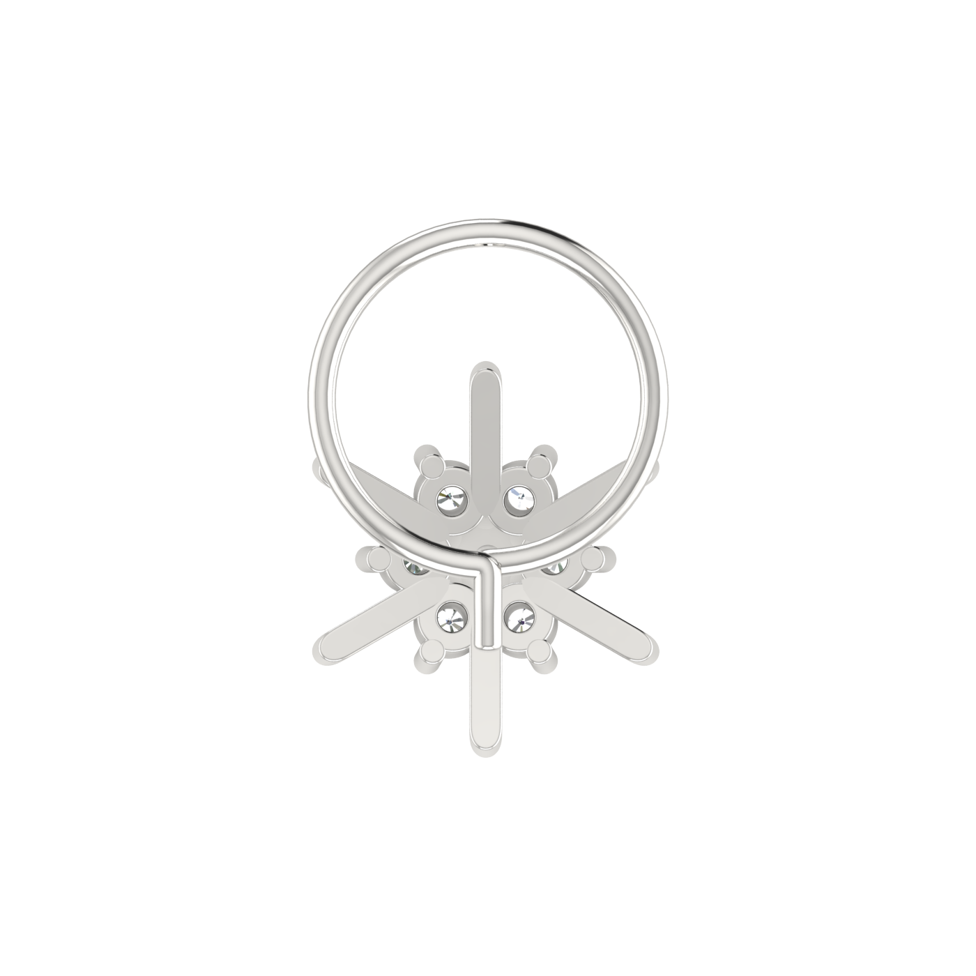 Eternal Flower Glow – 0.09 Ct Lab Grown Diamond Cluster Nose Pin