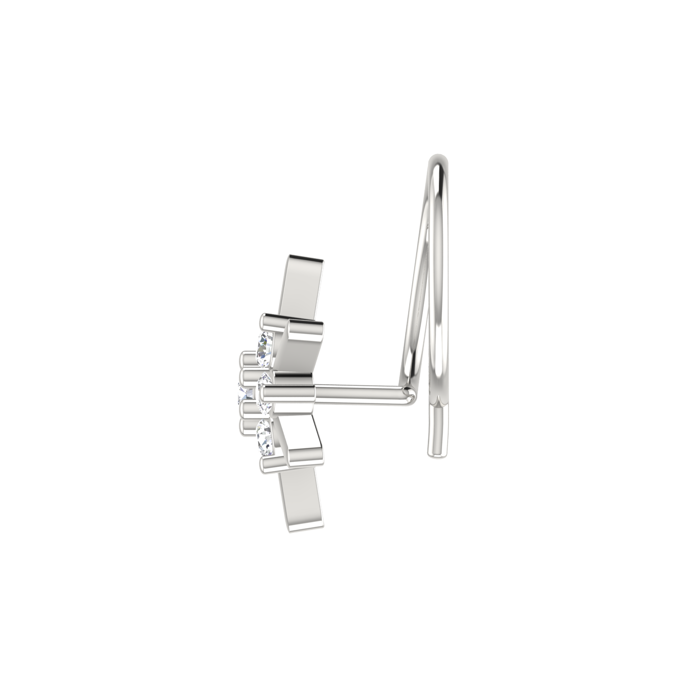 Eternal Flower Glow – 0.09 Ct Lab Grown Diamond Cluster Nose Pin