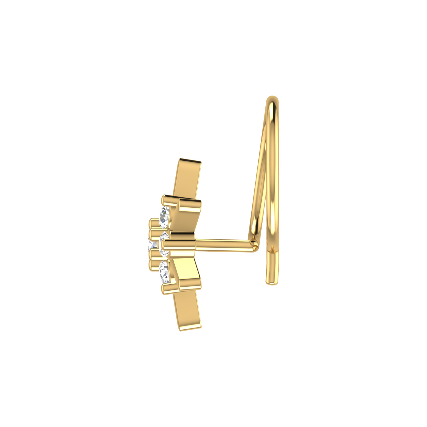 Eternal Flower Glow – 0.09 Ct Lab Grown Diamond Cluster Nose Pin