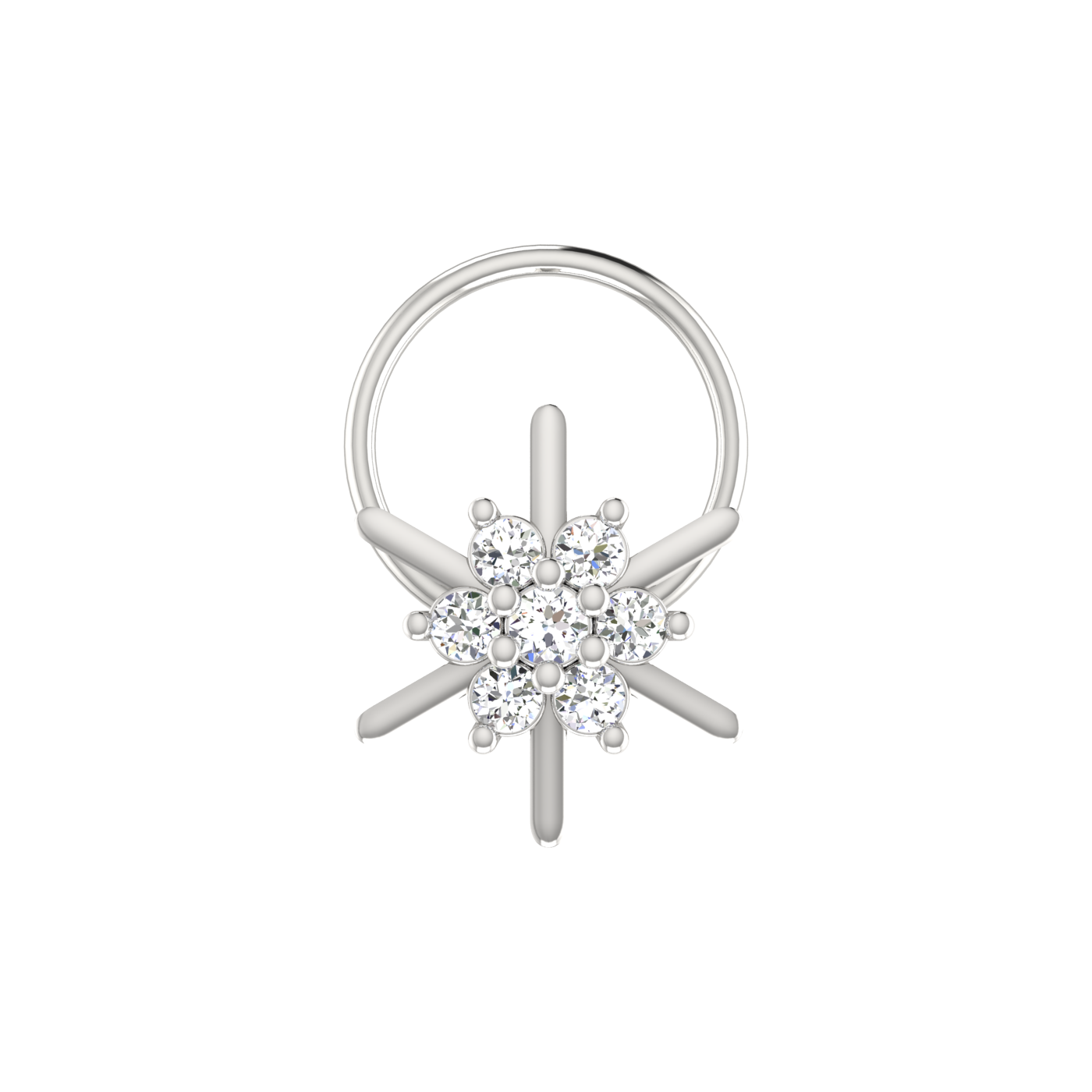 Eternal Flower Glow – 0.09 Ct Lab Grown Diamond Cluster Nose Pin