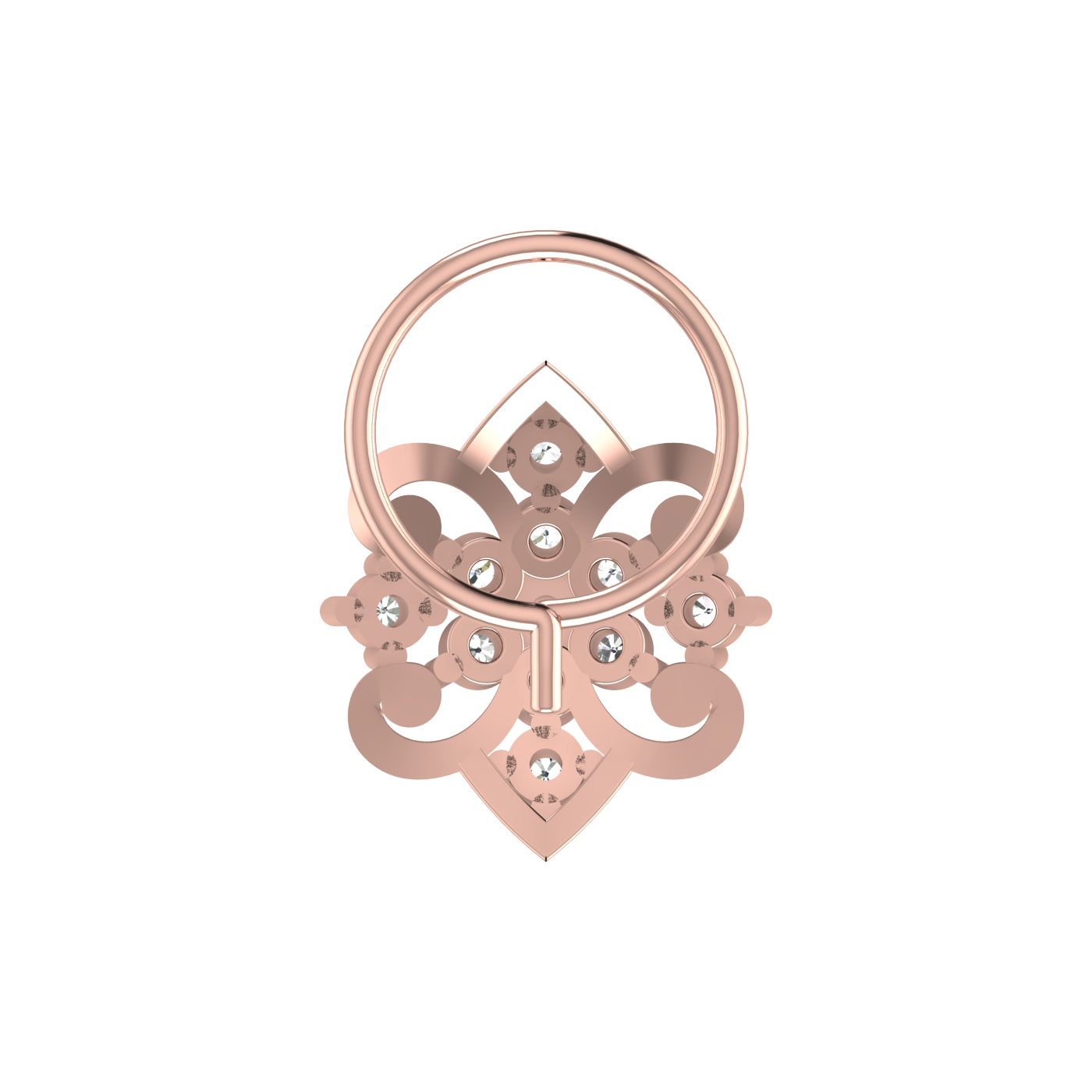 Graceful Flower Cluster Design 0.14 Ct Diamond Nose Stud