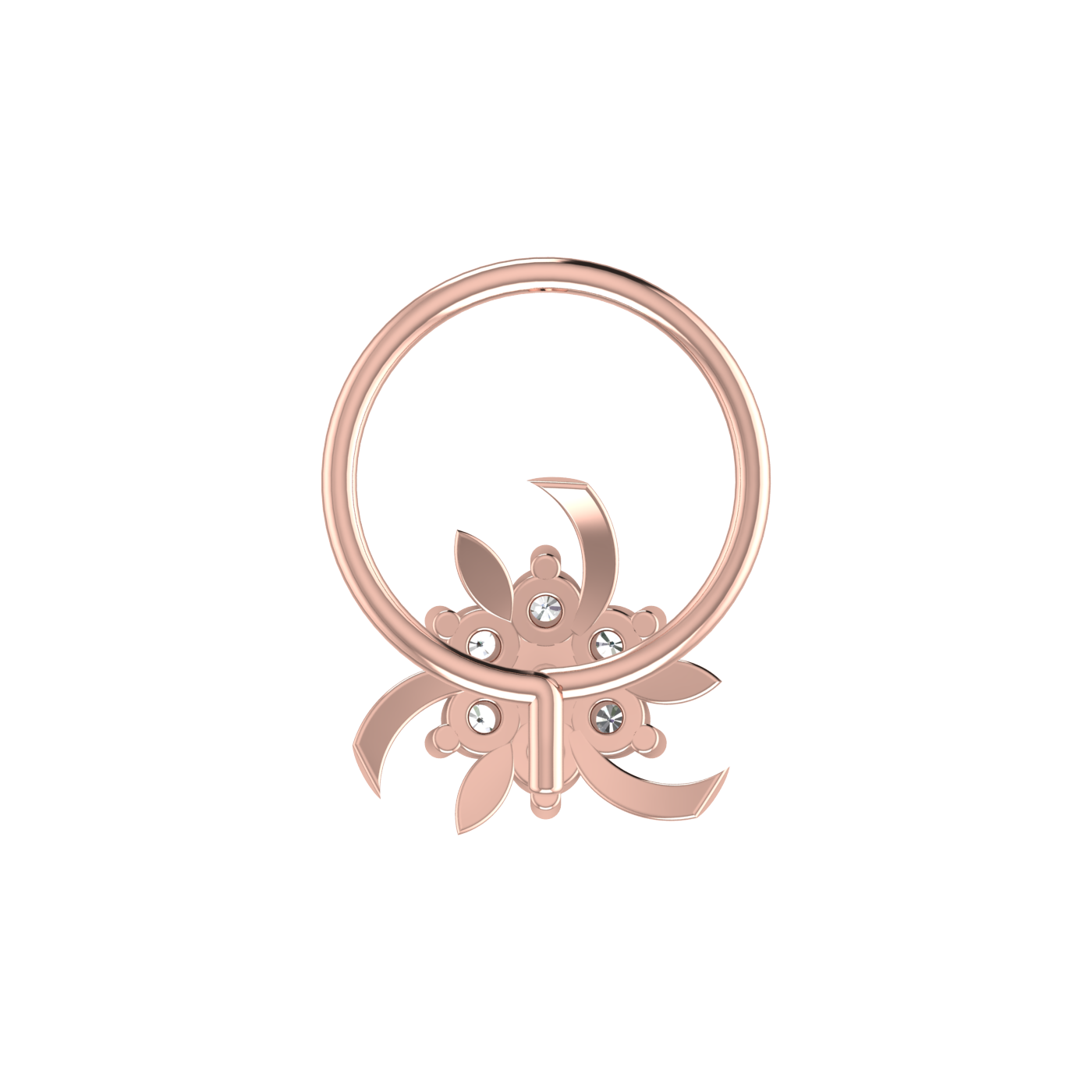 Lab Created Diamond Floral Cluster Nose Pin for Women – 0.06 Ct