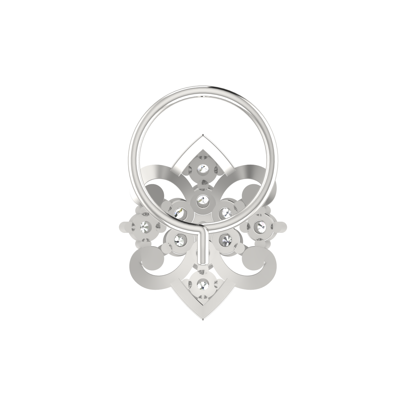 Graceful Flower Cluster Design 0.14 Ct Diamond Nose Stud