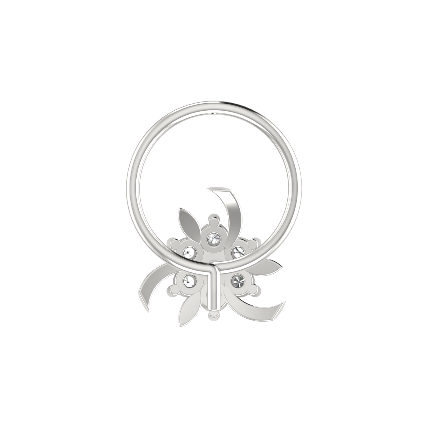 Lab Created Diamond Floral Cluster Nose Pin for Women – 0.06 Ct