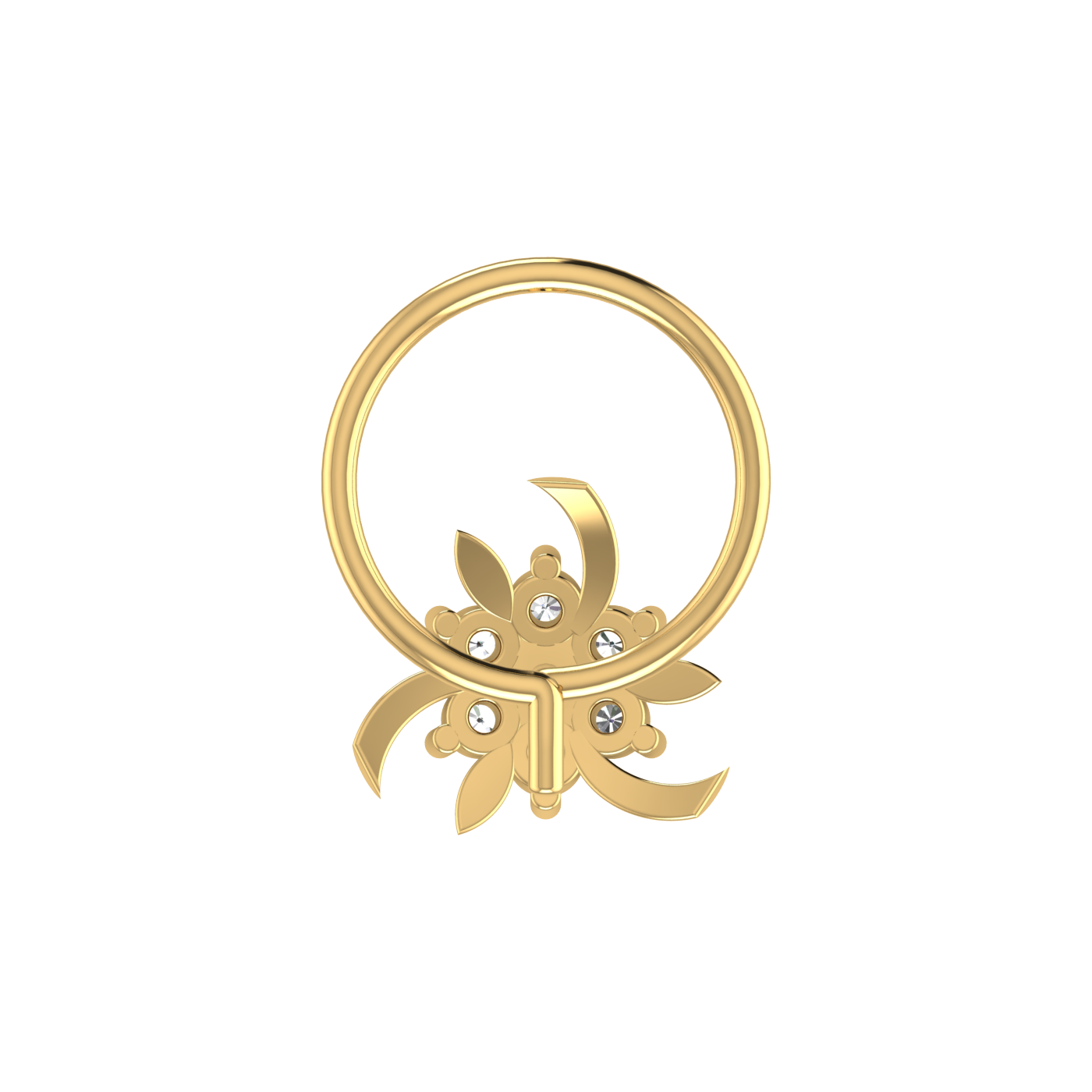 Lab Created Diamond Floral Cluster Nose Pin for Women – 0.06 Ct