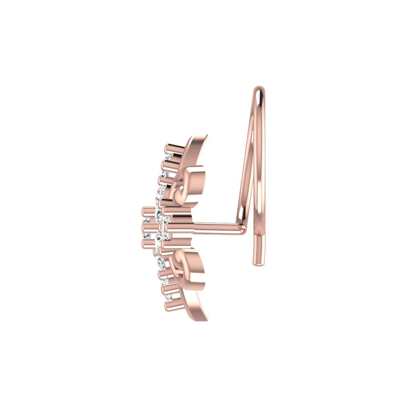 Graceful Flower Cluster Design 0.14 Ct Diamond Nose Stud