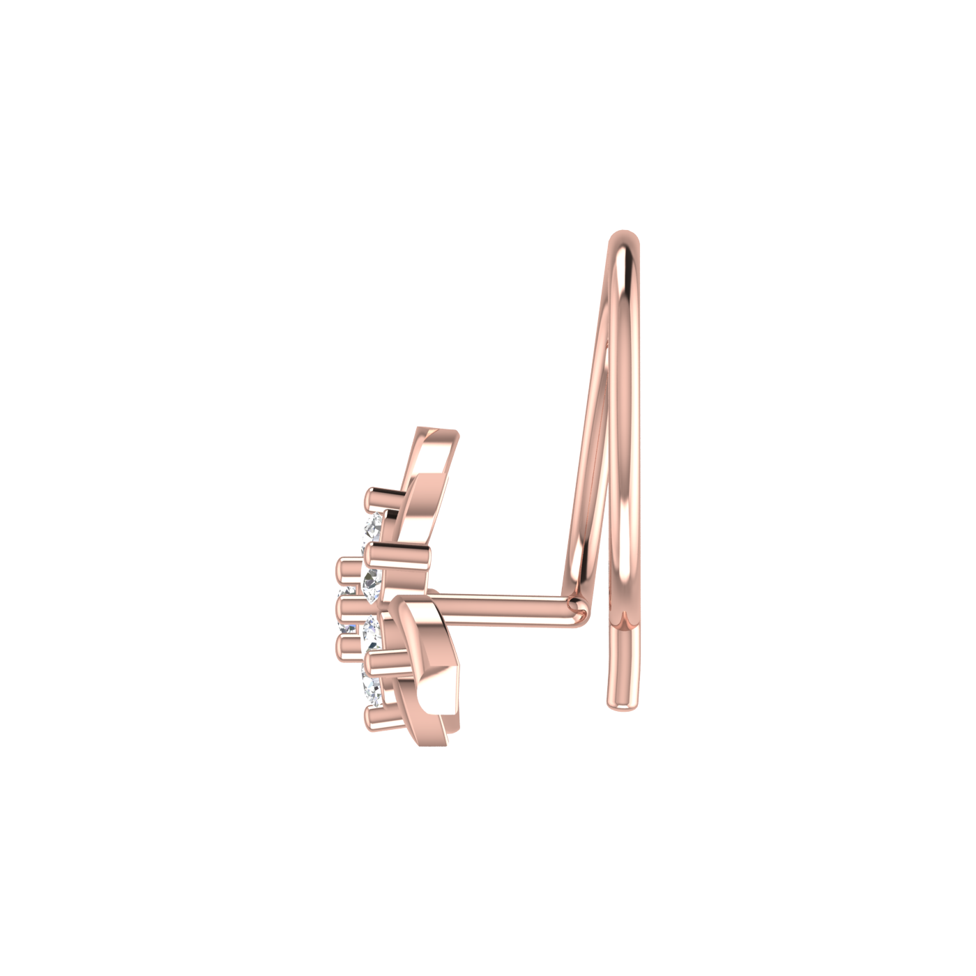 Lab Created Diamond Floral Cluster Nose Pin for Women – 0.06 Ct