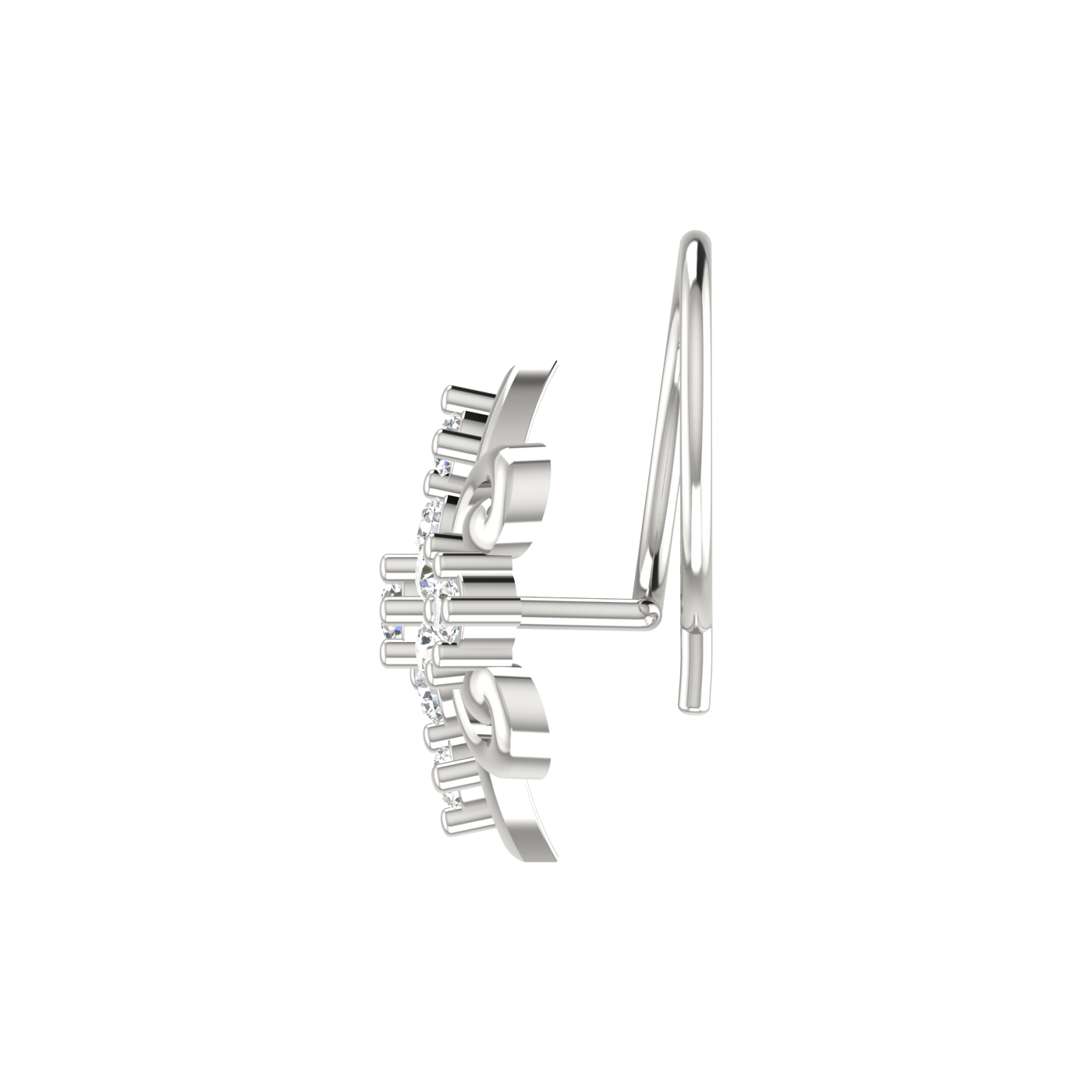 Graceful Flower Cluster Design 0.14 Ct Diamond Nose Stud