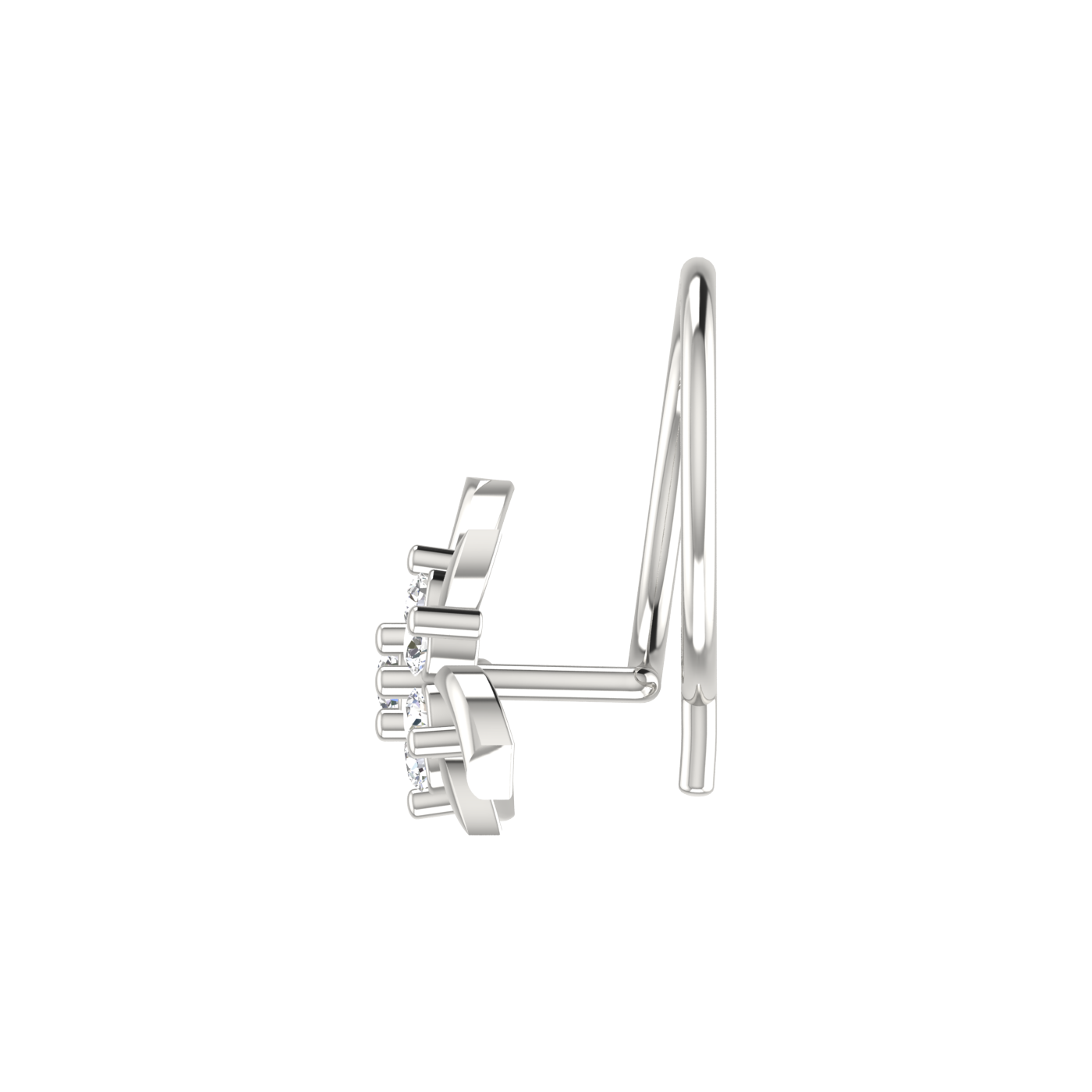 Lab Created Diamond Floral Cluster Nose Pin for Women – 0.06 Ct