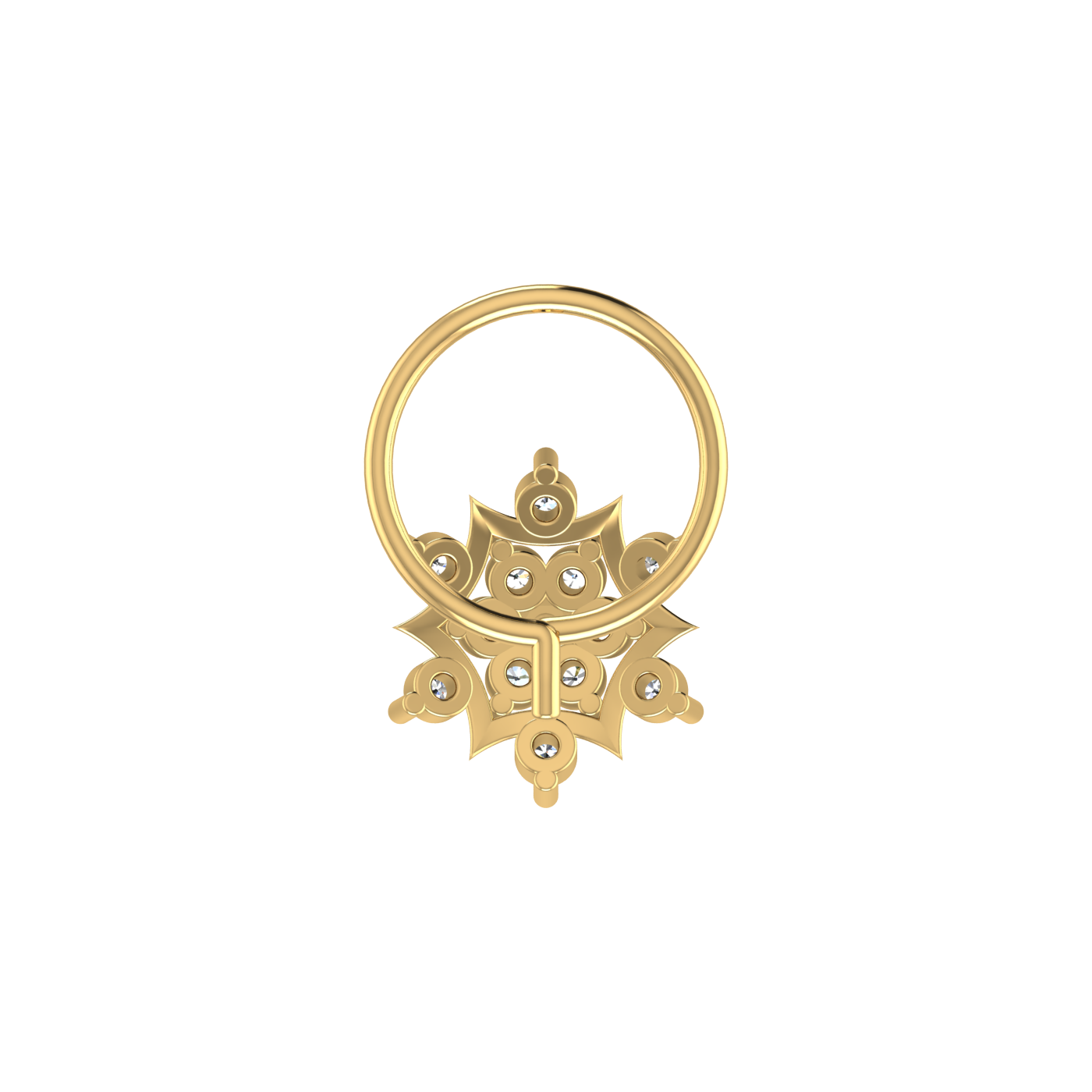 0.11 Ct Lab Grown Diamond Floral Flower Nose Pin