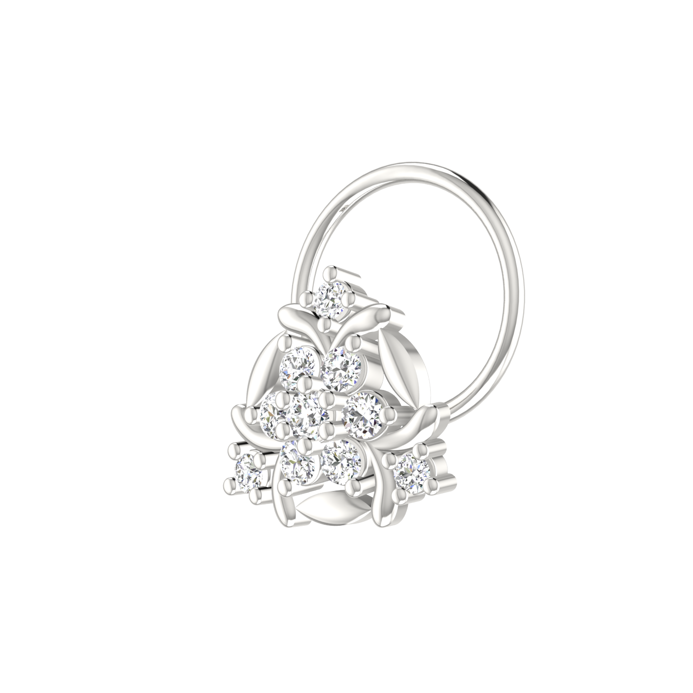 Delicate Floral Shine 0.12 Ct Lab Grown Diamond Nose Pin
