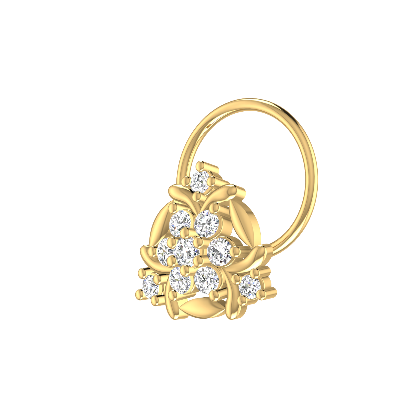 Delicate Floral Shine 0.12 Ct Lab Grown Diamond Nose Pin