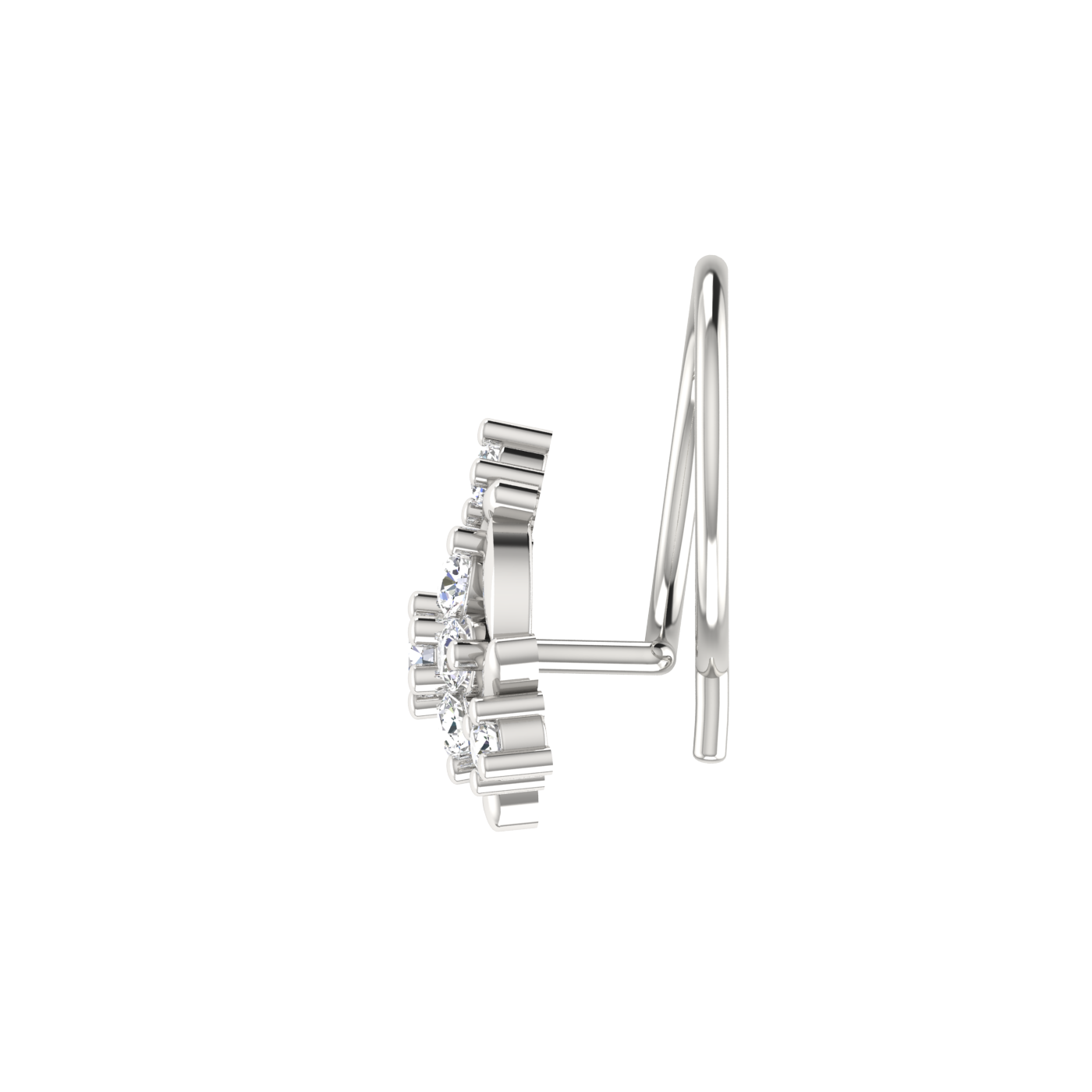 Delicate Floral Shine 0.12 Ct Lab Grown Diamond Nose Pin