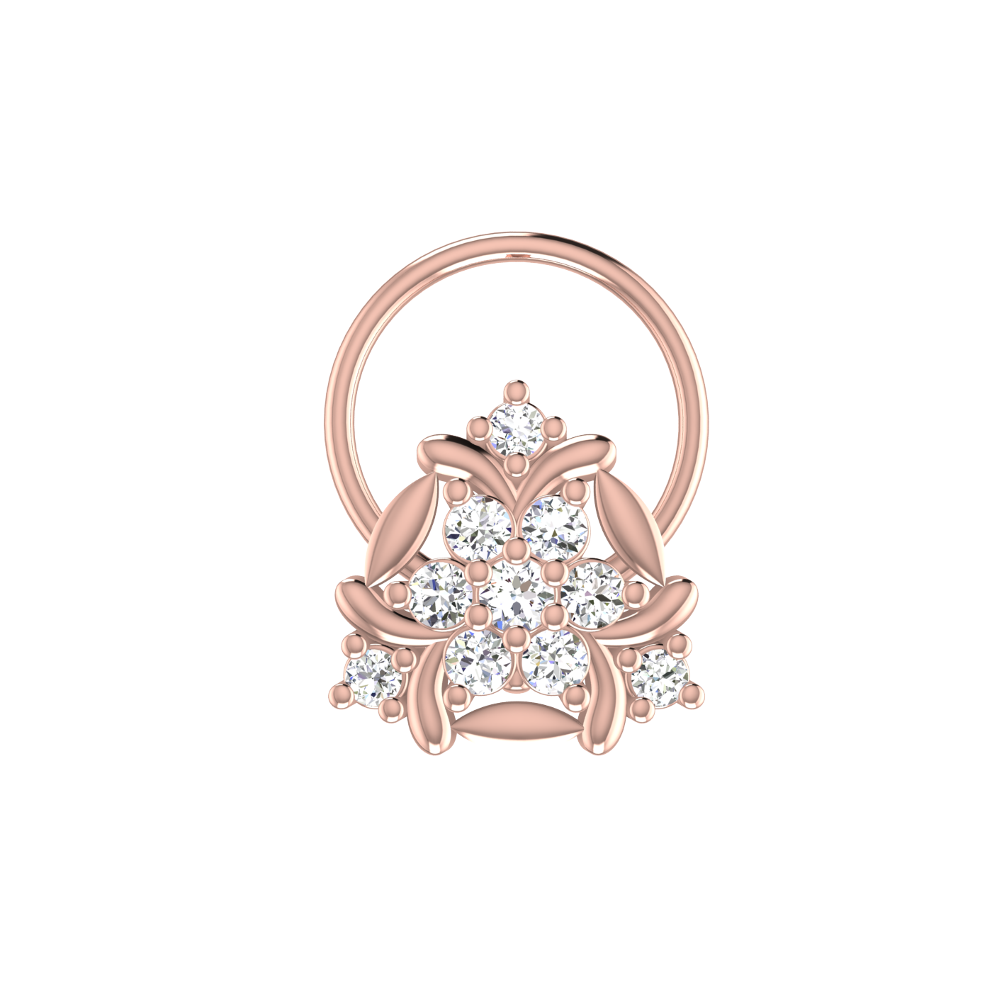 Delicate Floral Shine 0.12 Ct Lab Grown Diamond Nose Pin