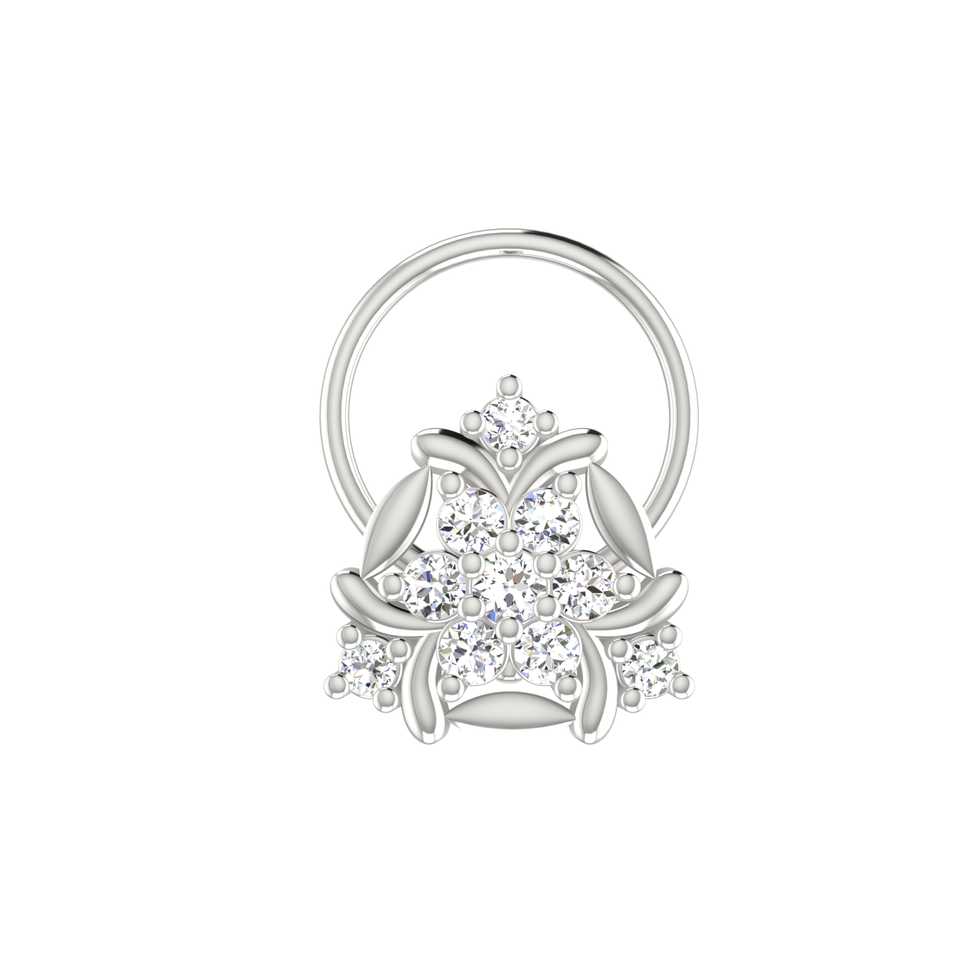 Delicate Floral Shine 0.12 Ct Lab Grown Diamond Nose Pin