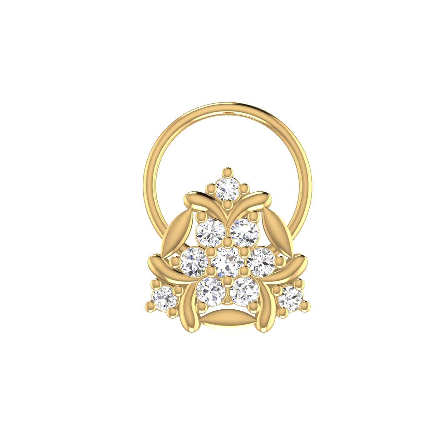 Delicate Floral Shine 0.12 Ct Lab Grown Diamond Nose Pin
