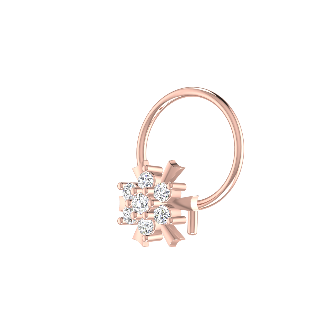 Delicate Bloom 0.07 Ct Lab Grown Diamond Nose Pin