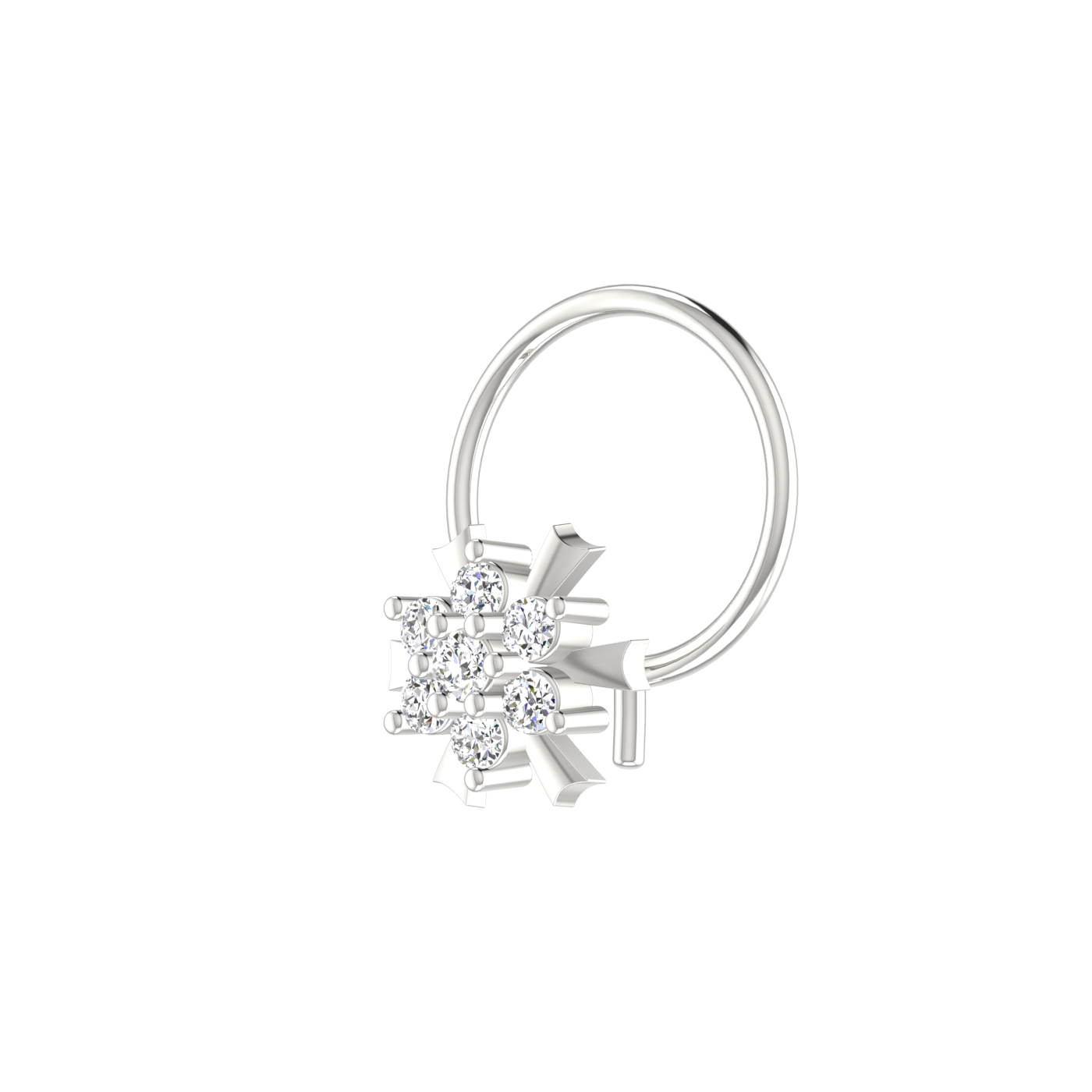Delicate Bloom 0.07 Ct Lab Grown Diamond Nose Pin