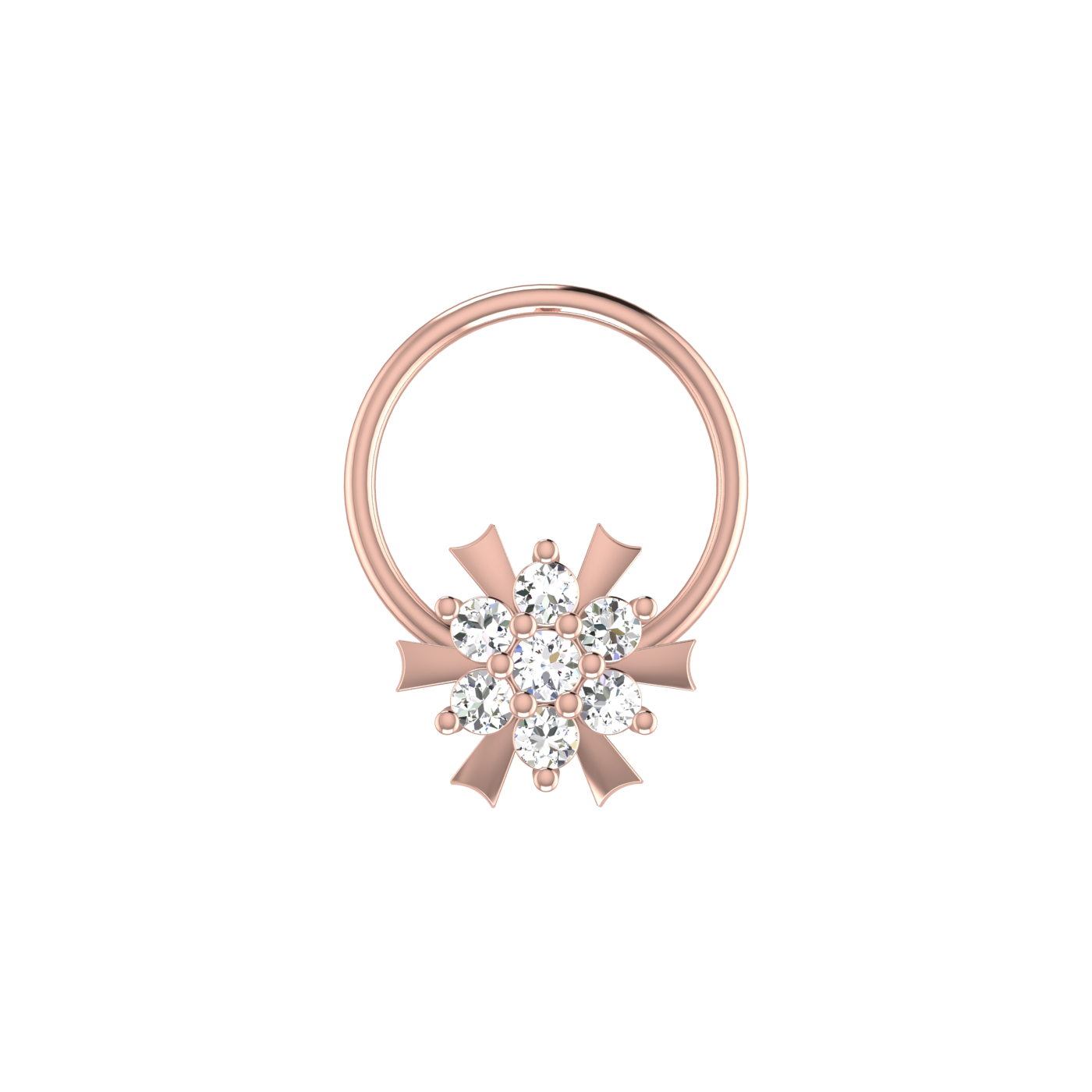 Delicate Bloom 0.07 Ct Lab Grown Diamond Nose Pin