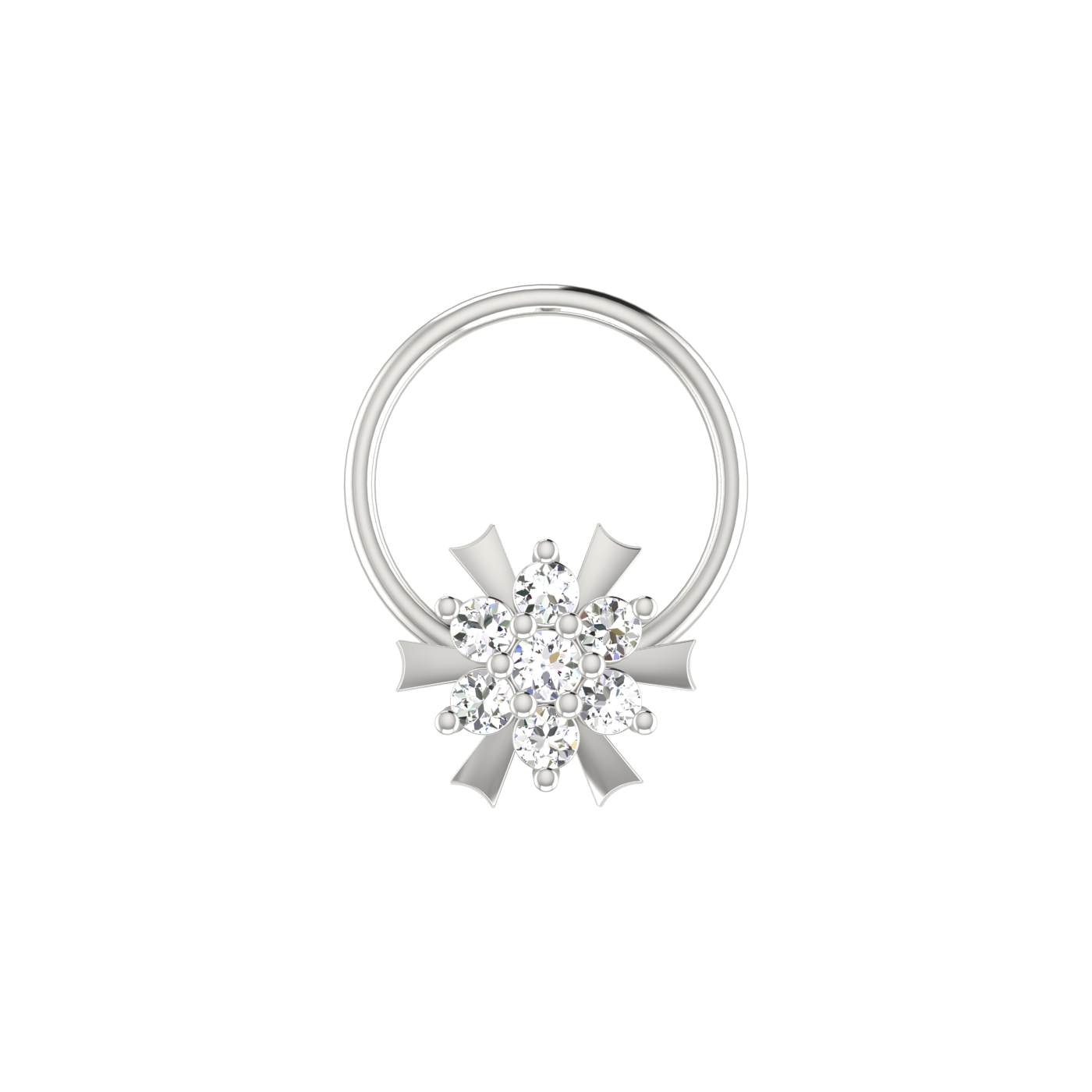 Delicate Bloom 0.07 Ct Lab Grown Diamond Nose Pin